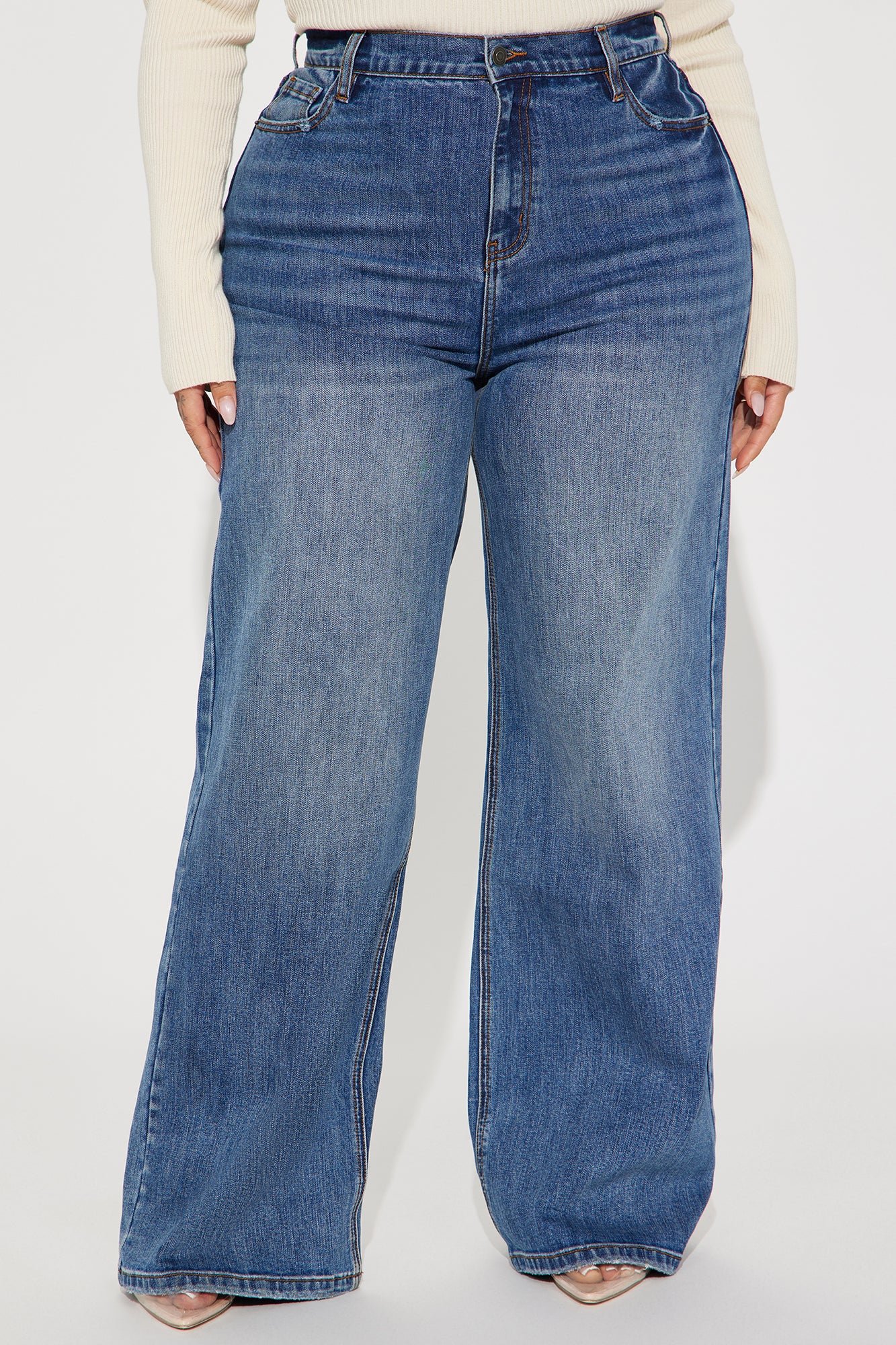 Yours Forever Low Stretch Baggy Jeans - Medium Wash - Image 5