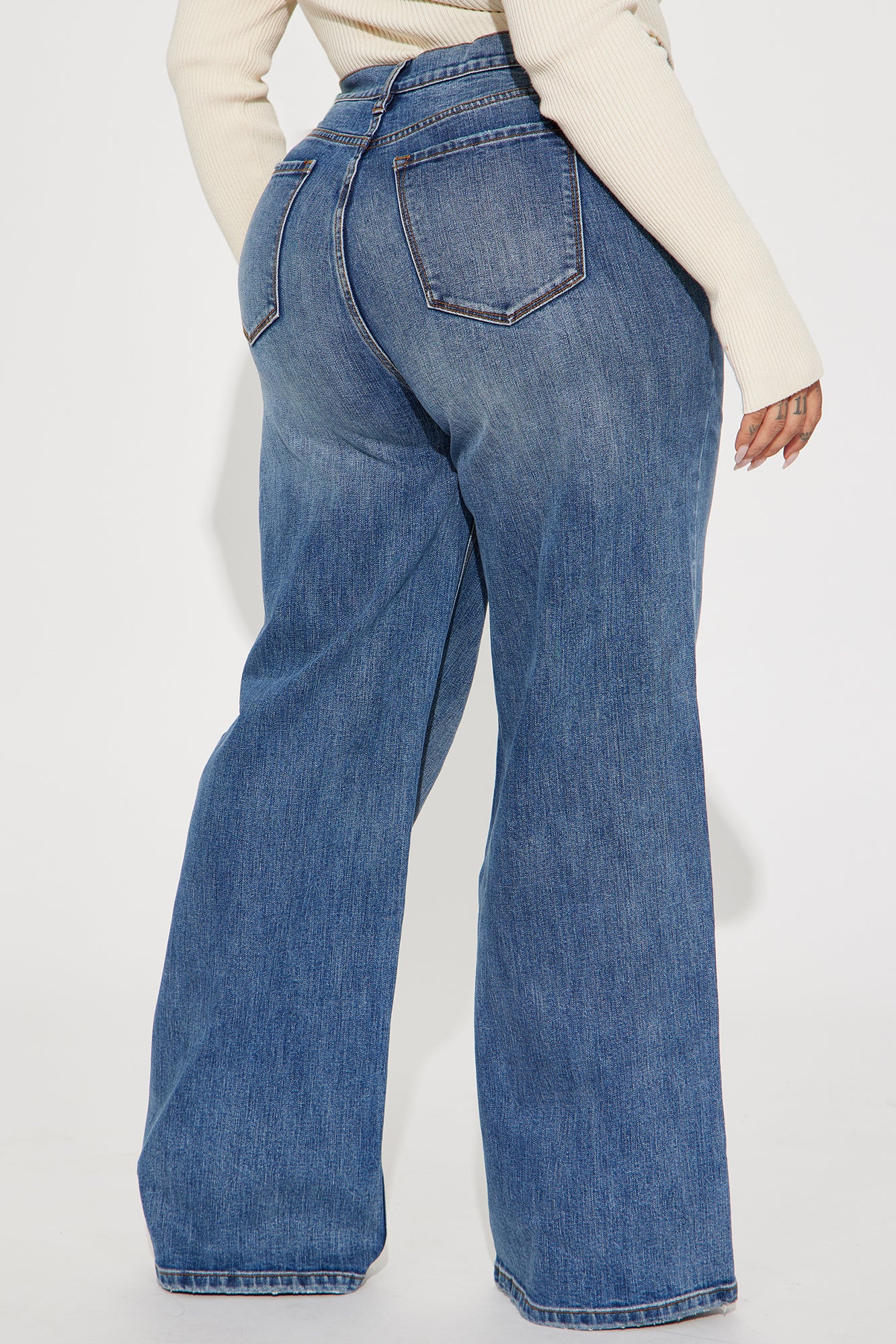Yours Forever Low Stretch Baggy Jeans - Medium Wash - Image 6