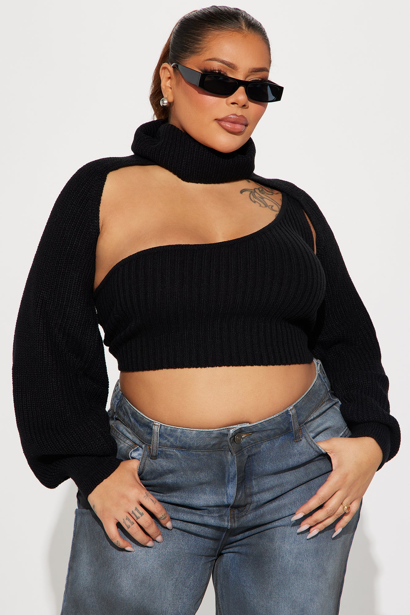 Feel It Out Turtleneck Sweater Set - Black - Image 4