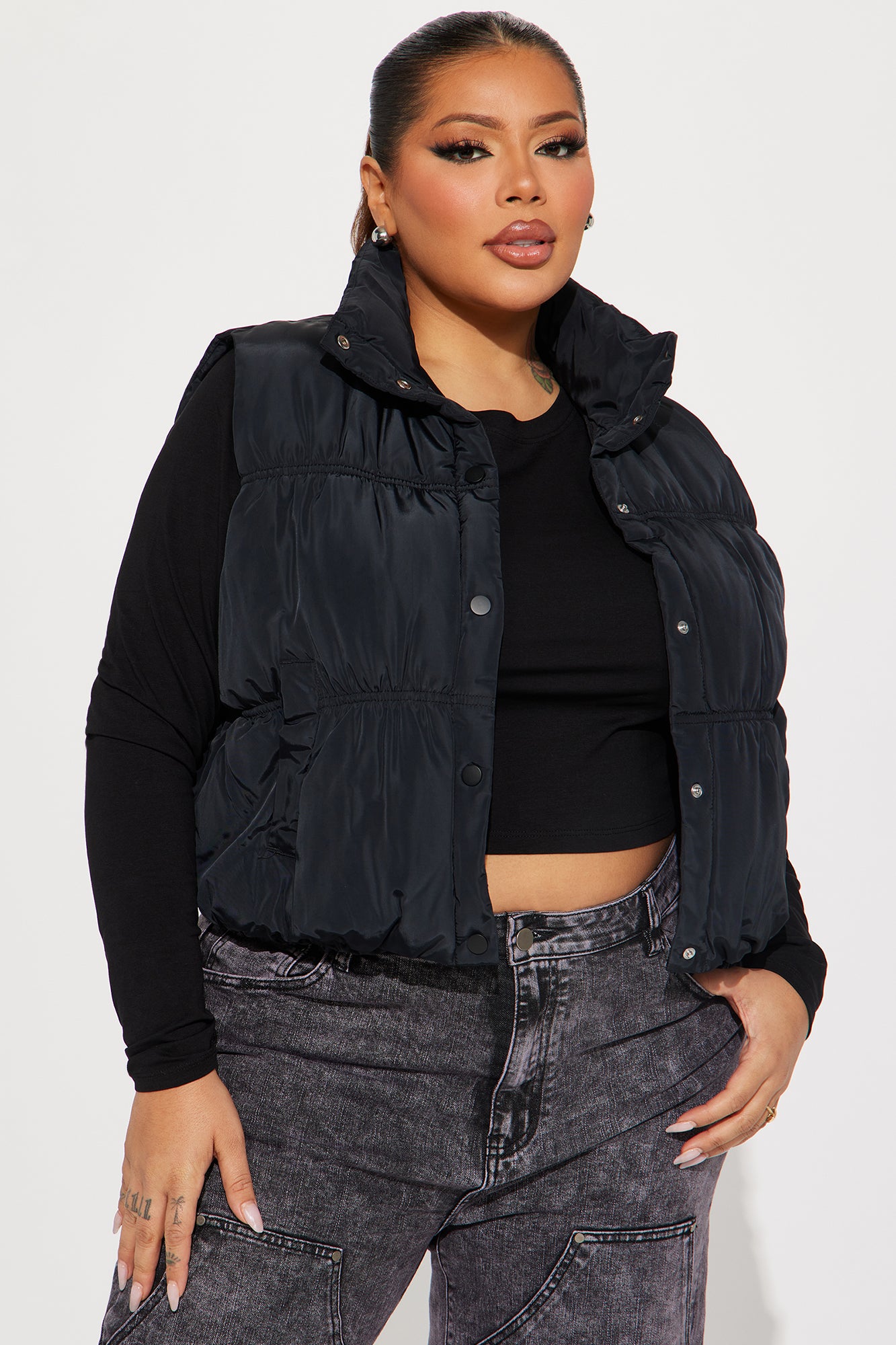Stella Puffer Vest - Black - Image 4