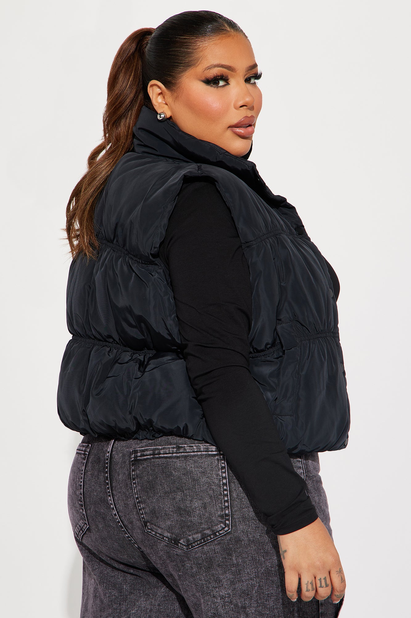 Stella Puffer Vest - Black - Image 6