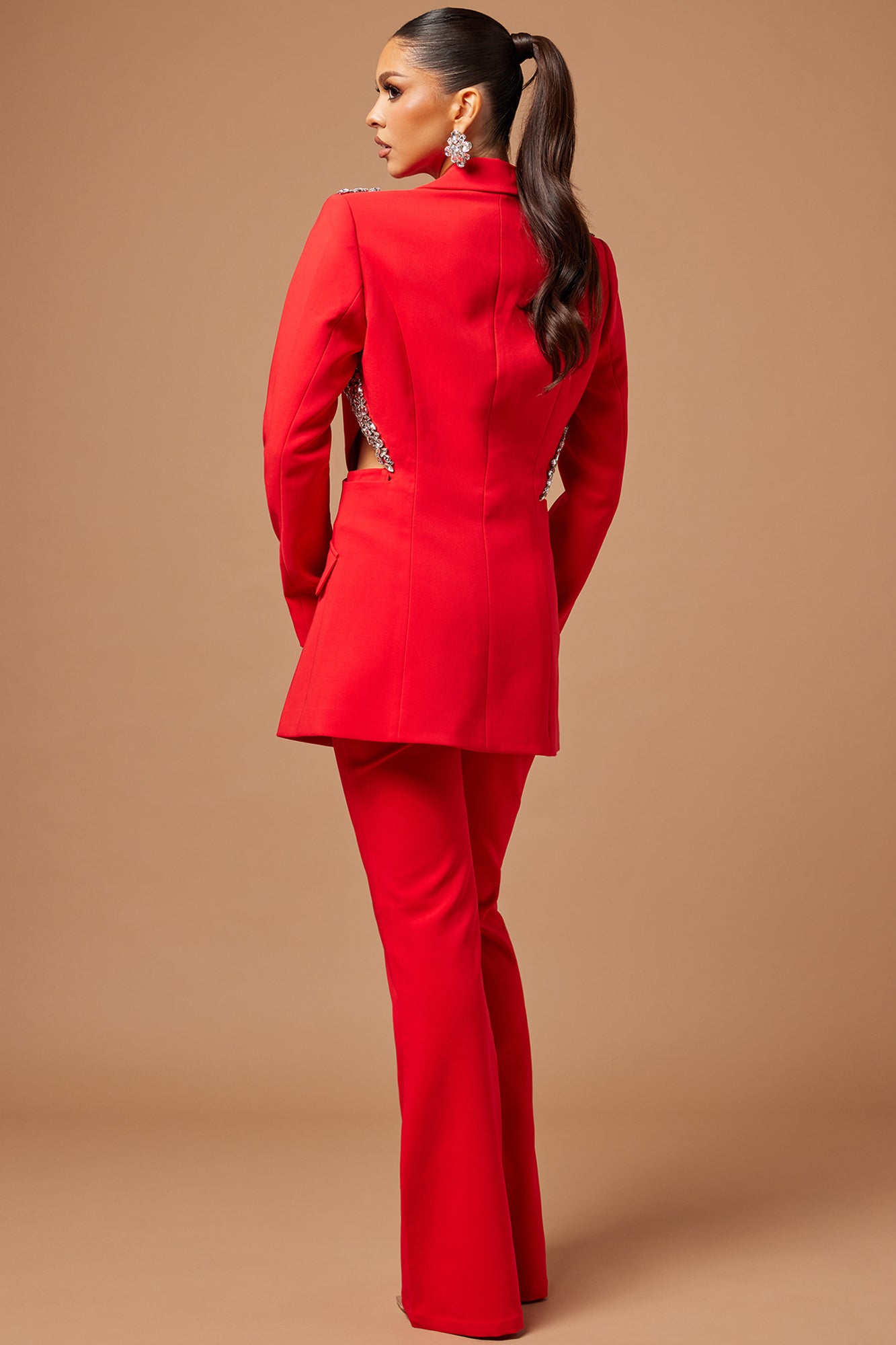 Claire Embellished Suit Set - Red - Image 4