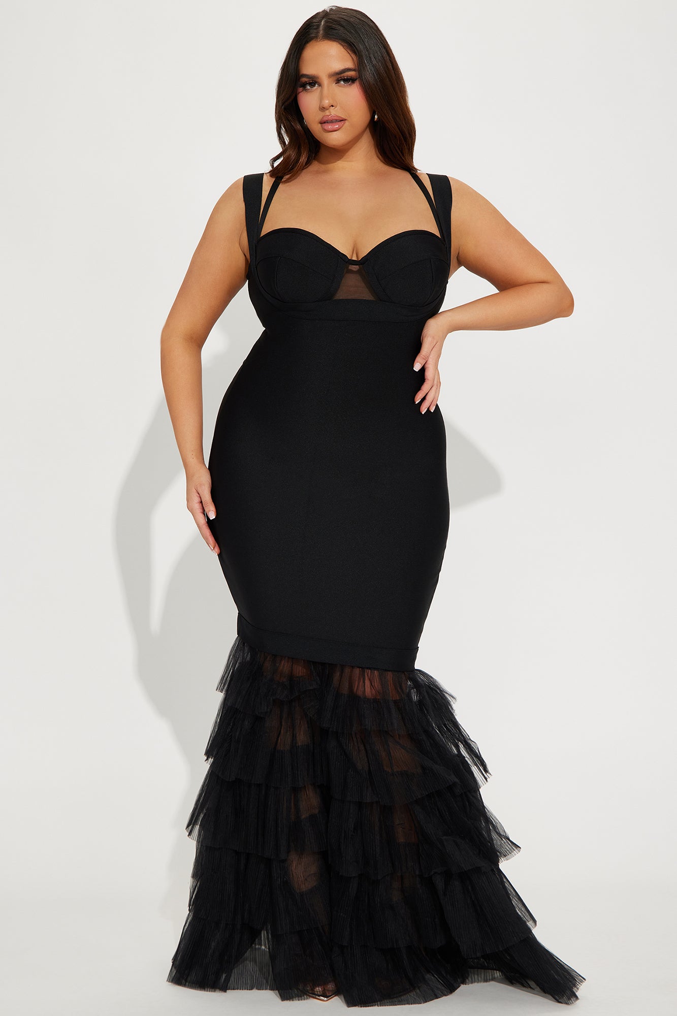 Charline Tulle Bandage Gown - Black - Image 4