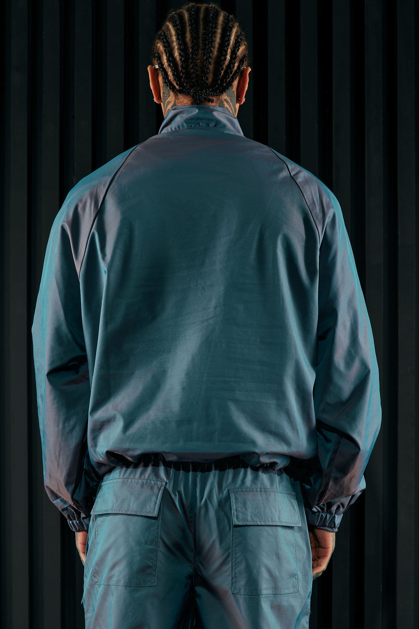 Stormy Iridescent Nylon Anorak - Blue - Image 4