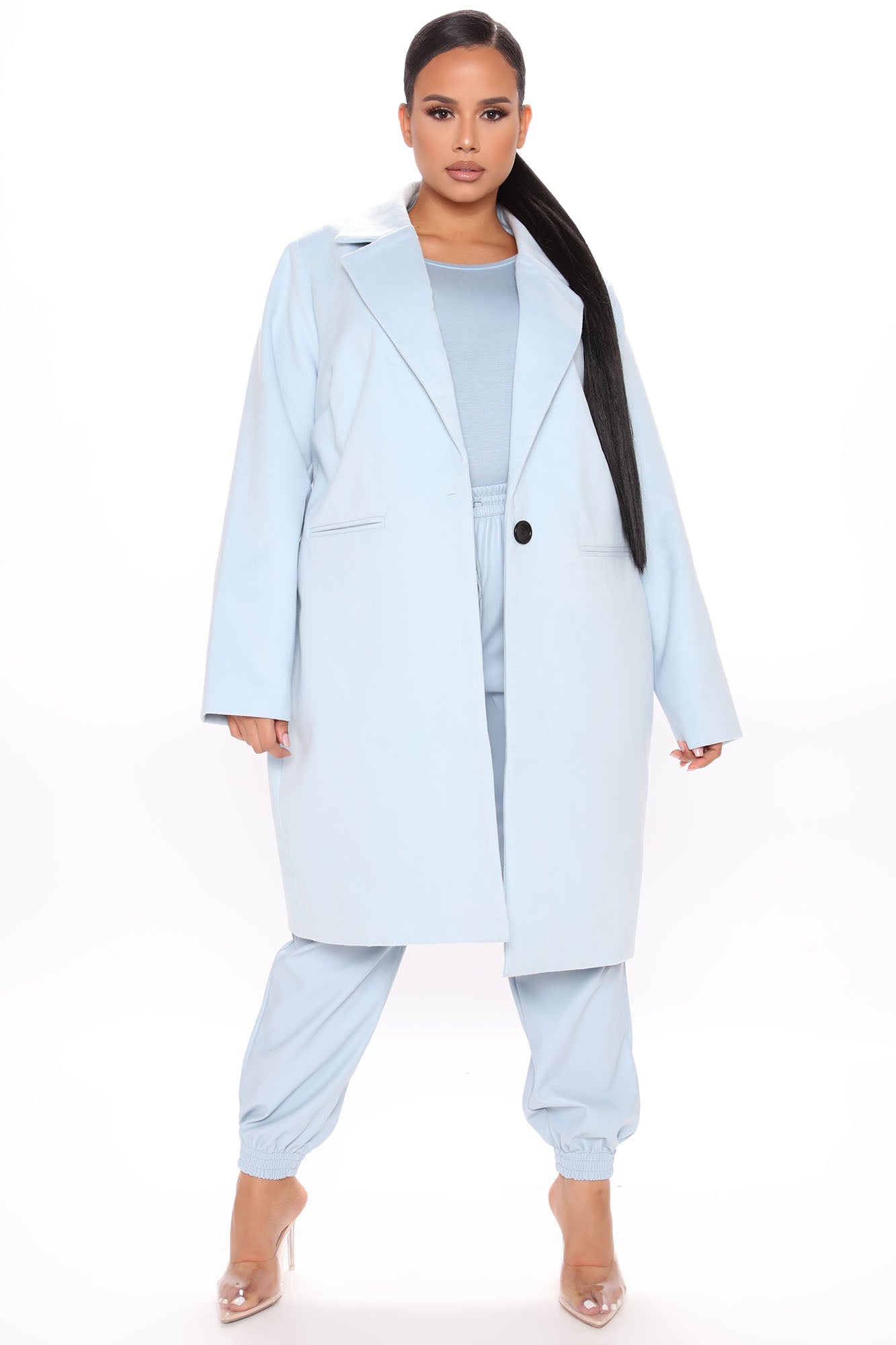City Chic Coat - Light Blue - Image 4
