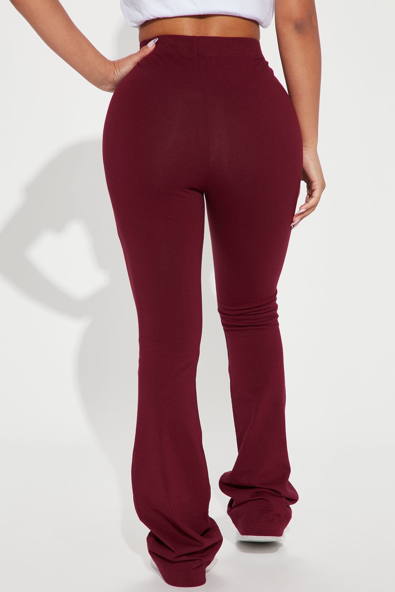 Adriana Flare Pant - Burgundy - Image 3