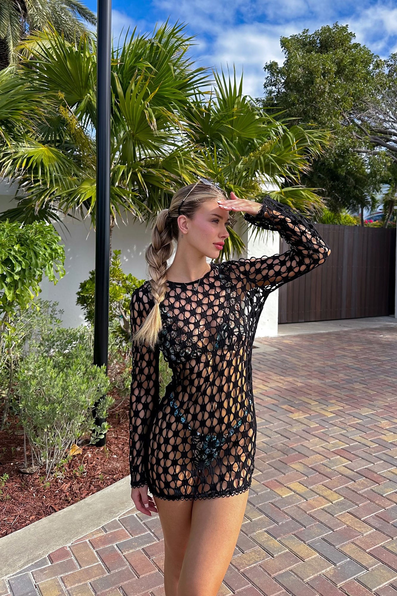 Summer Kiss Cover Up Mini Dress - Black - Image 4