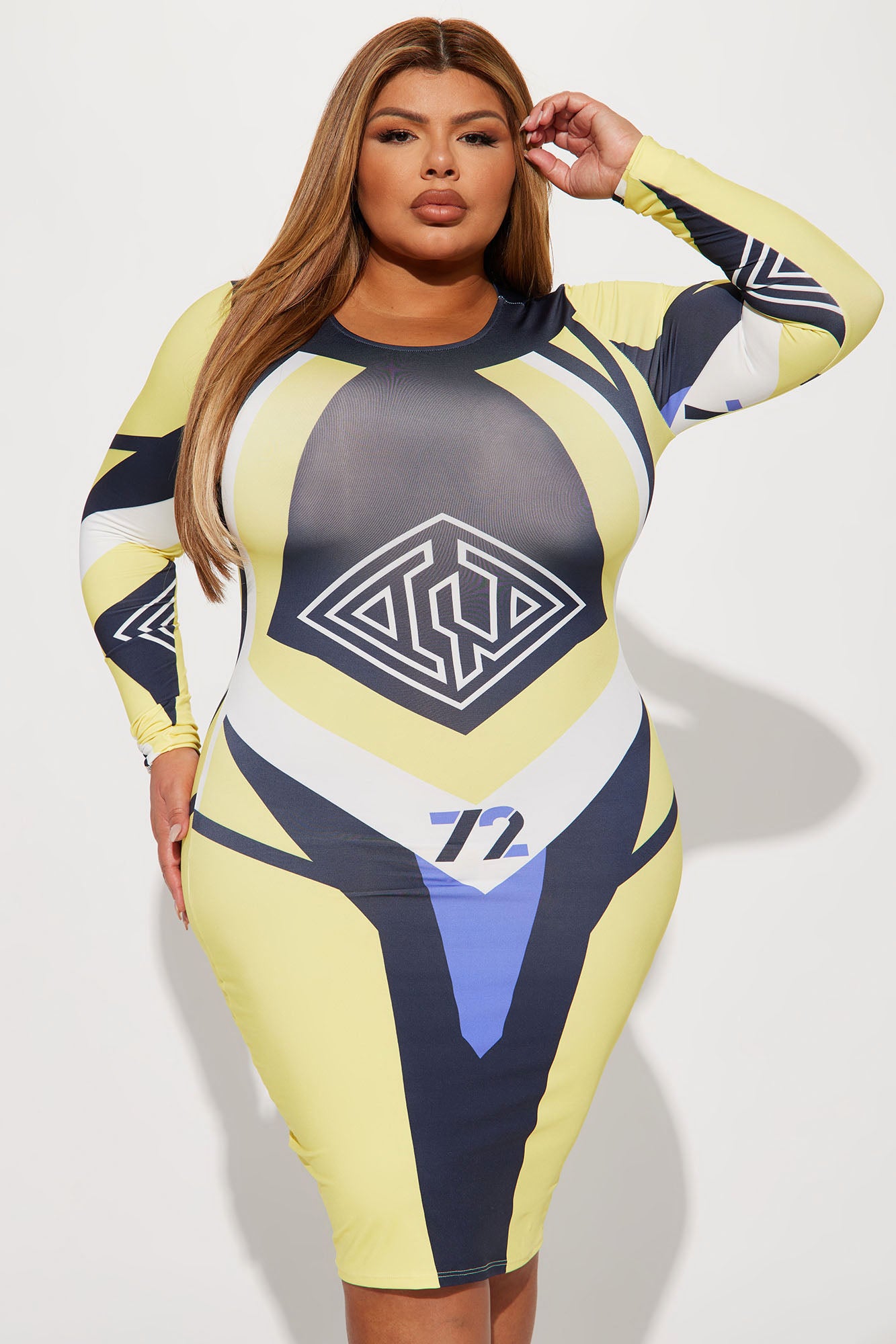 Race You There Midi Dress - Black/Yellow - Image 4