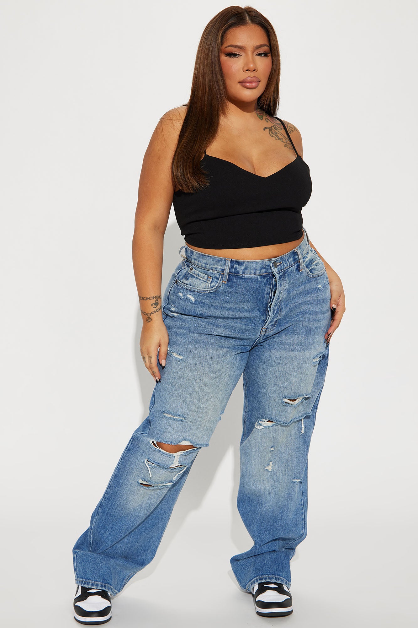 On Trend 90's Baggy Jeans - Medium Blue Wash - Image 6