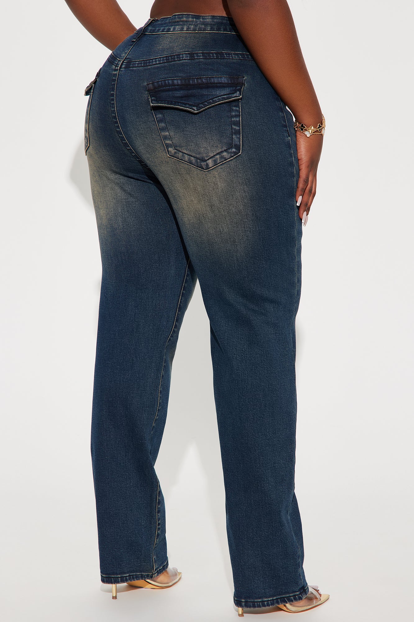 Keep It In Mind Stretch Tinted Straight Leg Jeans - Dark Wash - Image 6