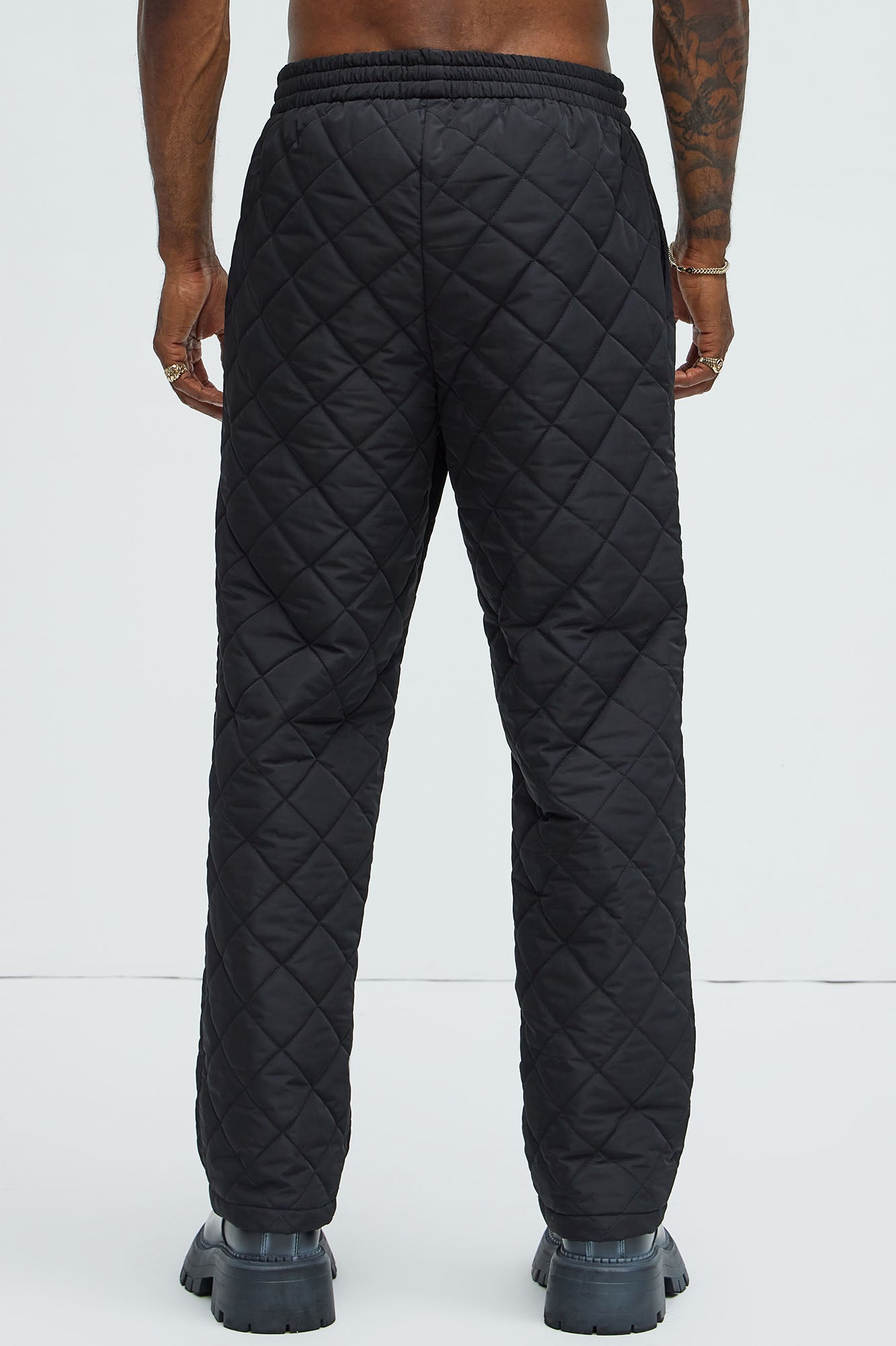 Deebo Straight Quilted Pants - Black - Image 5