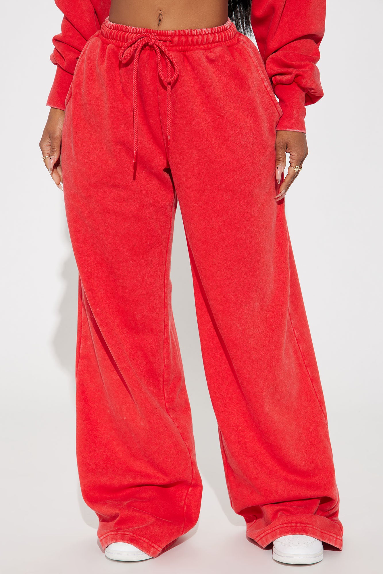 Rested Lounge Wide Leg Jogger - Red - Image 3