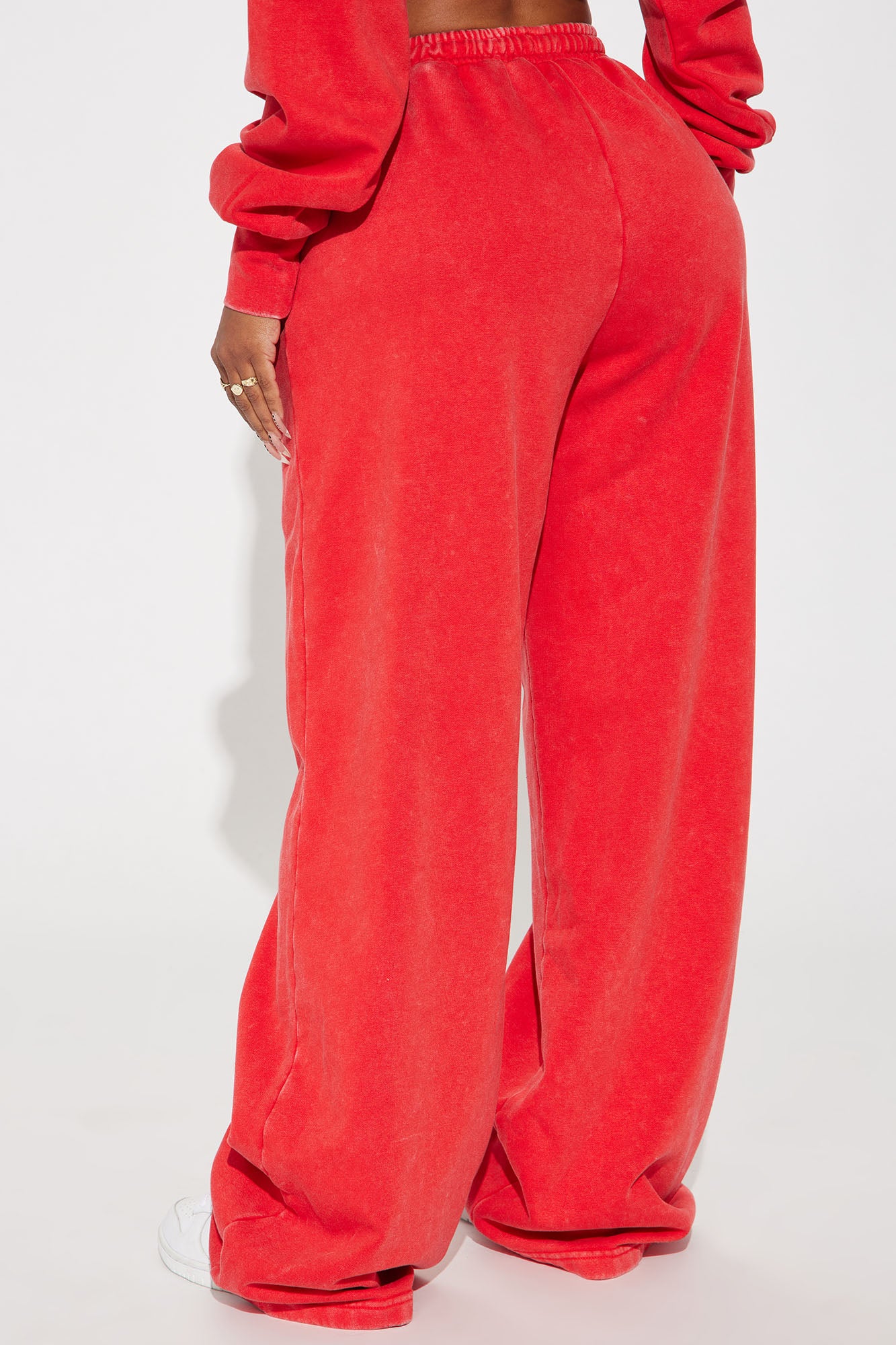 Rested Lounge Wide Leg Jogger - Red - Image 4