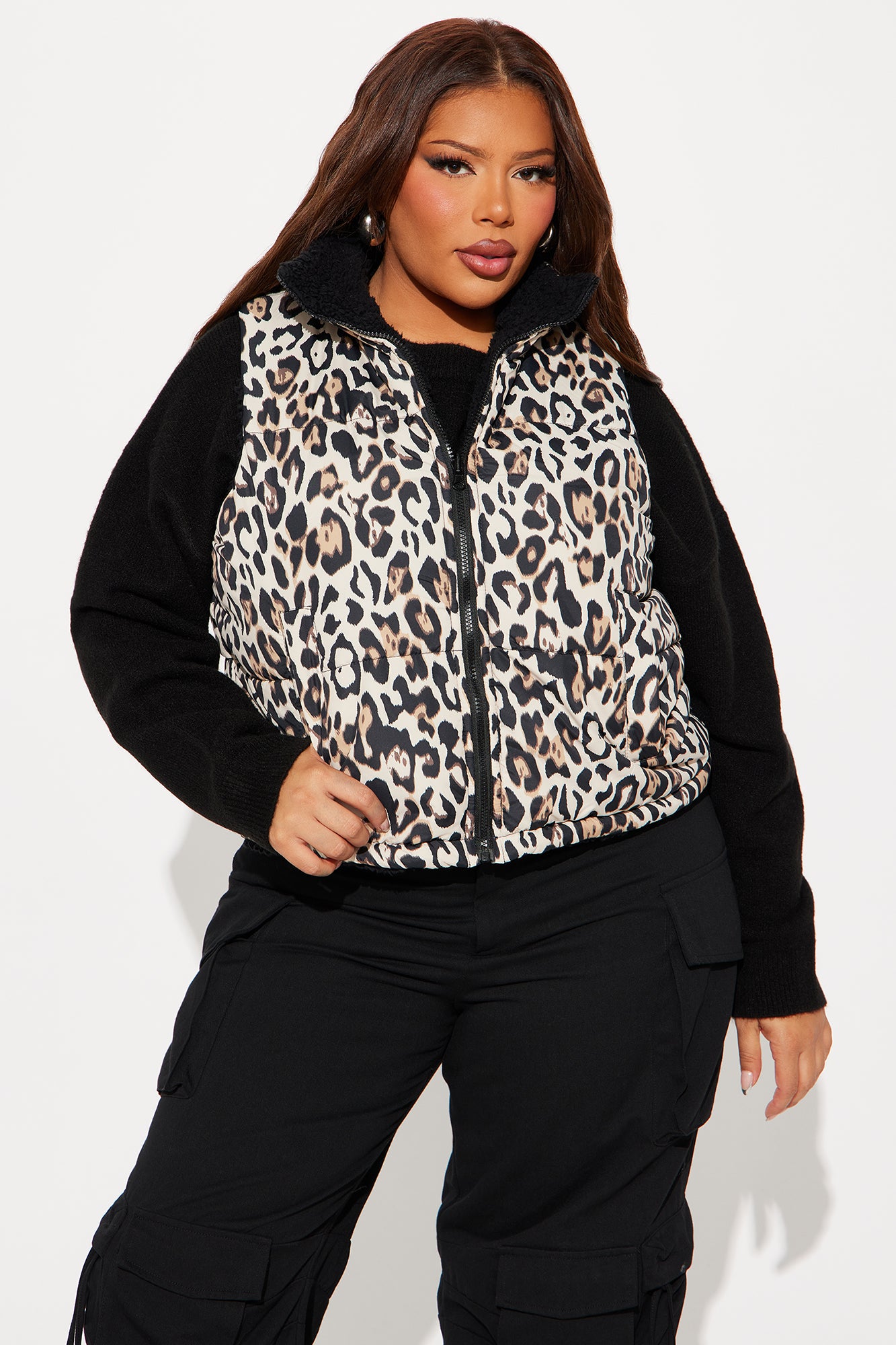 Jolie Reversible Puffer Vest - Taupe/combo - Image 9
