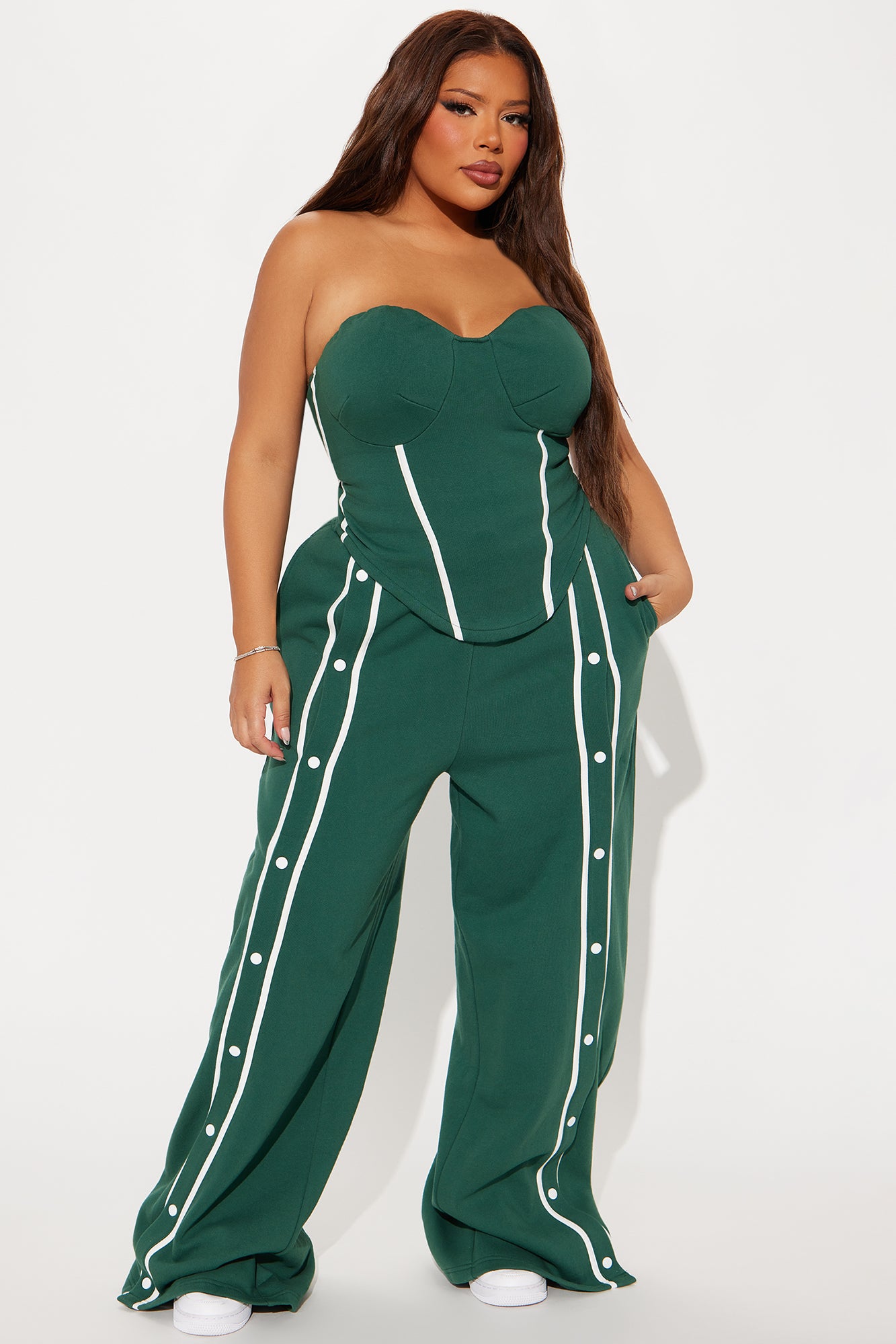 Sara Fleece Track Pant Set - Hunter - Image 4