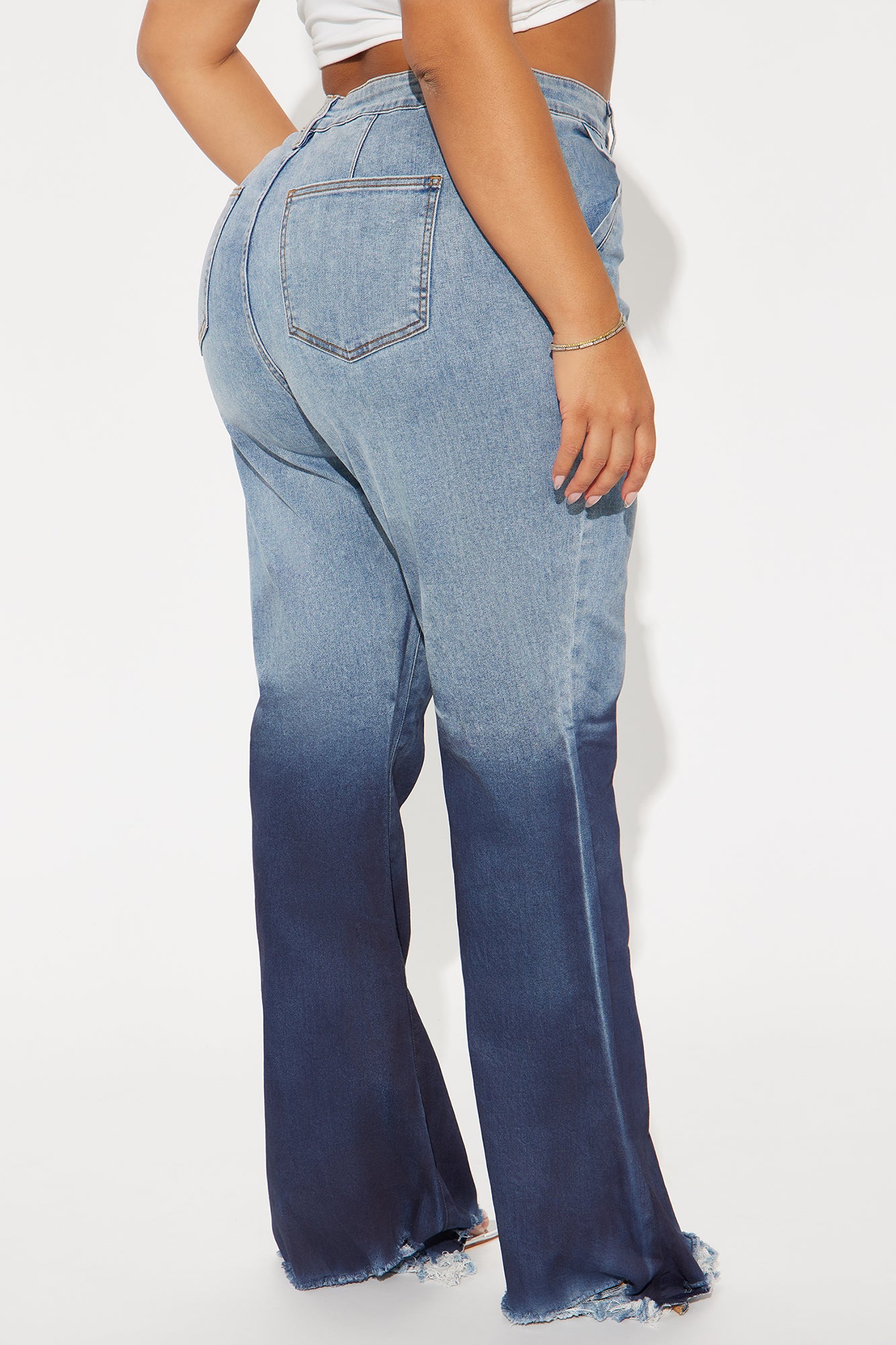 Out Of Reach Ombre Straight Leg Jeans - Medium Wash - Image 6