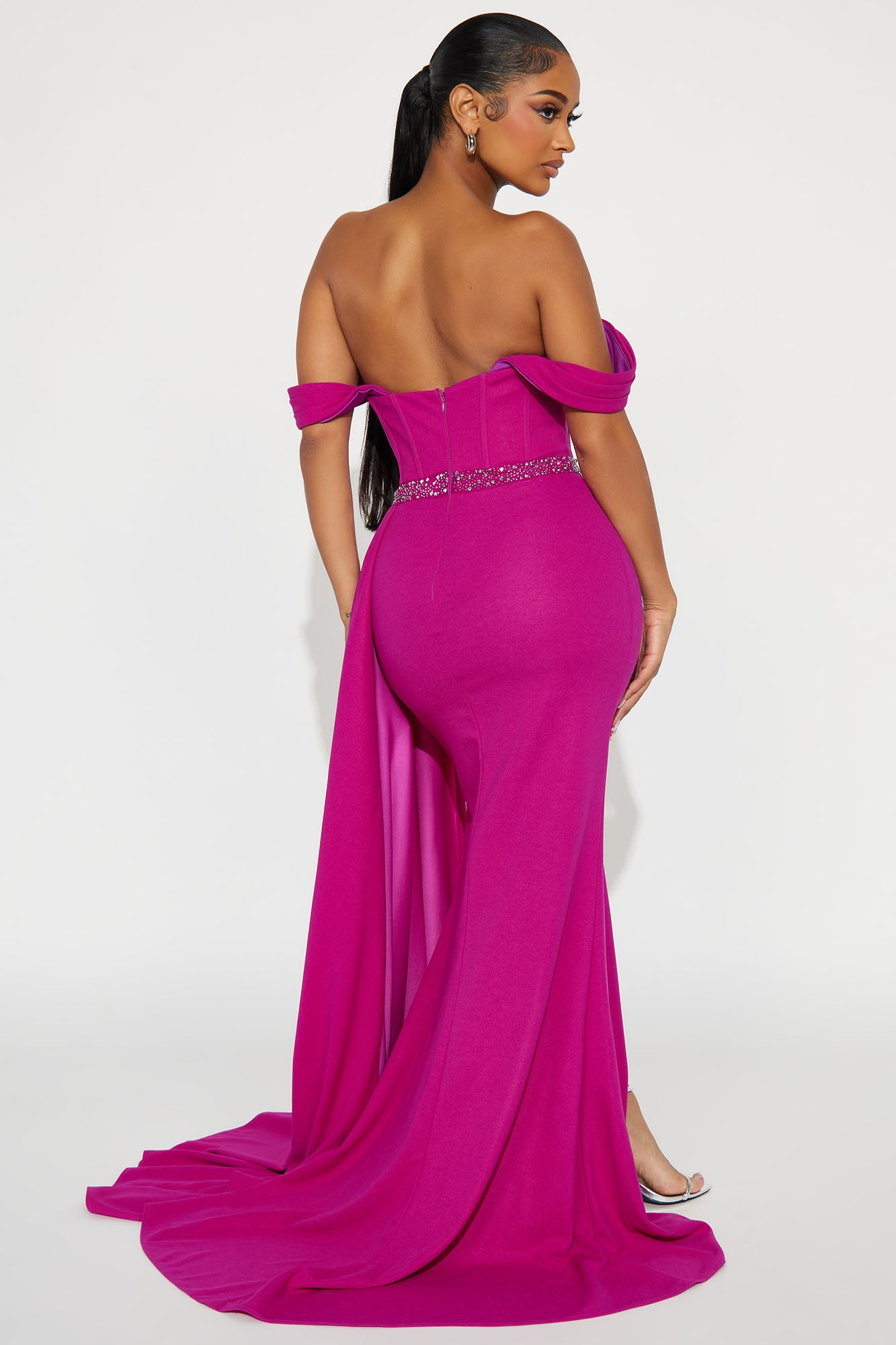 Elsa Embellished Gown - Magenta - Image 3
