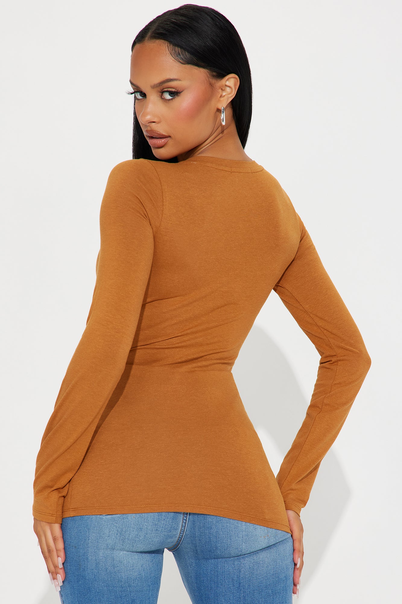 Your Everyday Long Sleeve Tee - Brown - Image 3