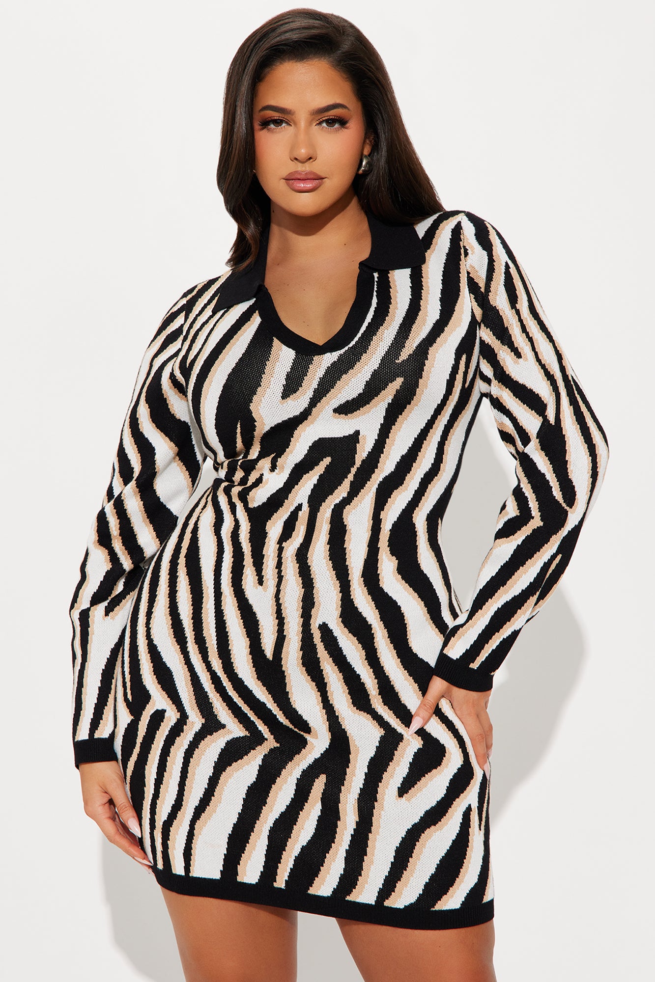 Barbara Sweater Mini Dress - Ivory/combo - Image 5