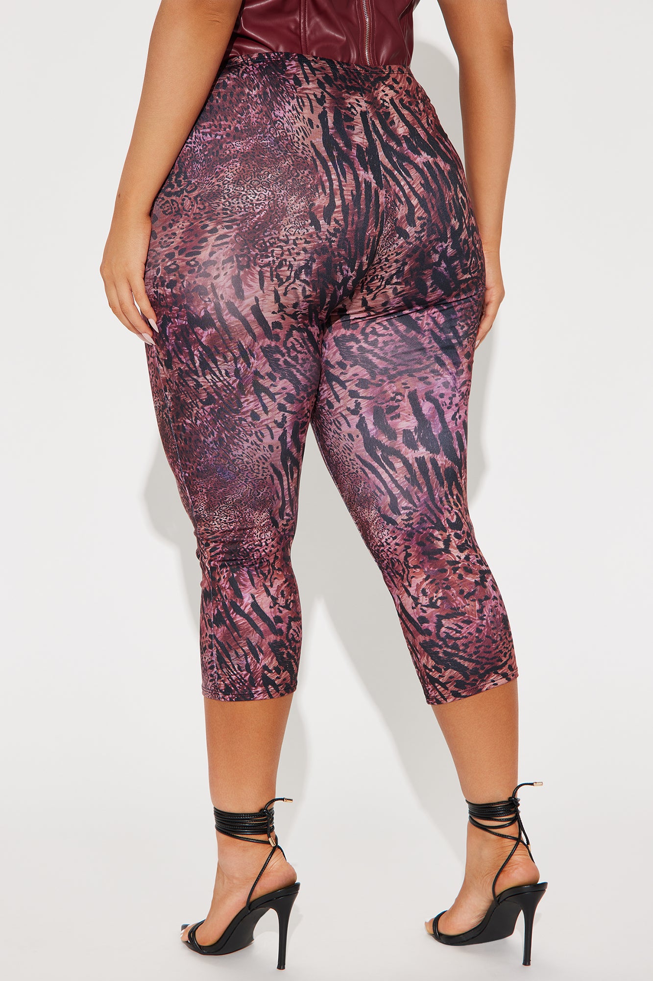 Wild Thoughts Capri Legging - Burgundy/combo - Image 6