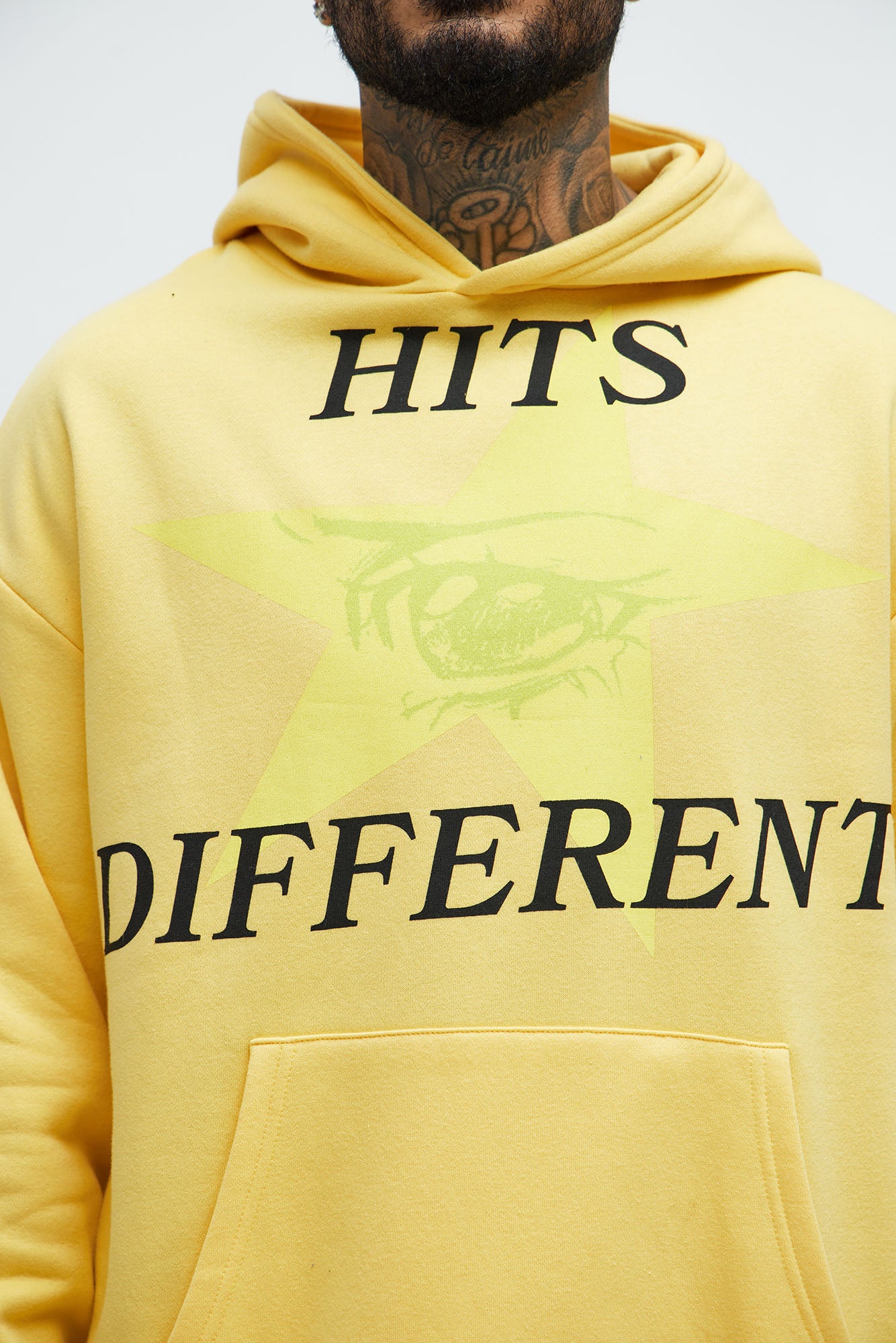 Anime Hits Different Hoodie - Yellow - Image 4