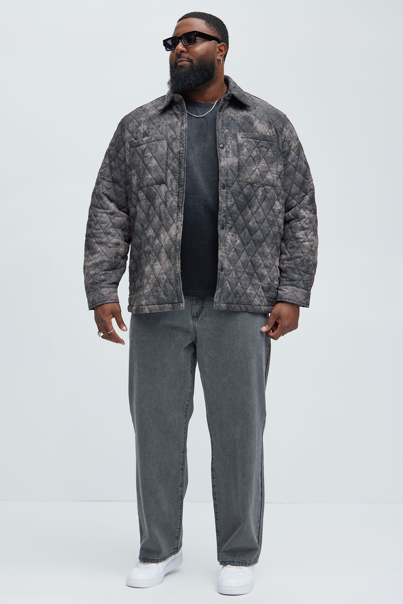 Bayswater Vintage Quilted Button Up Shirt - Black/combo - Image 6