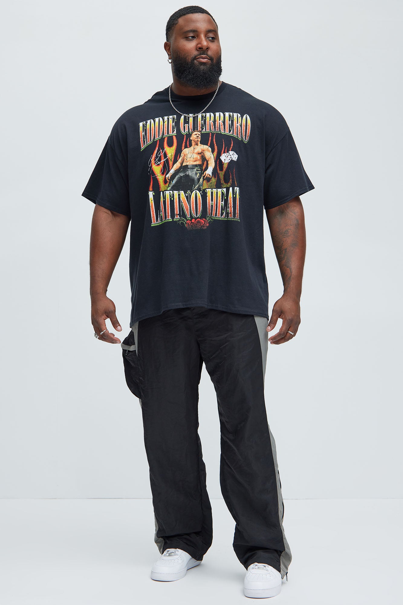 WWE Eddie Guerrero Latino Heat Oversized Short Sleeve Tee - Black - Image 5