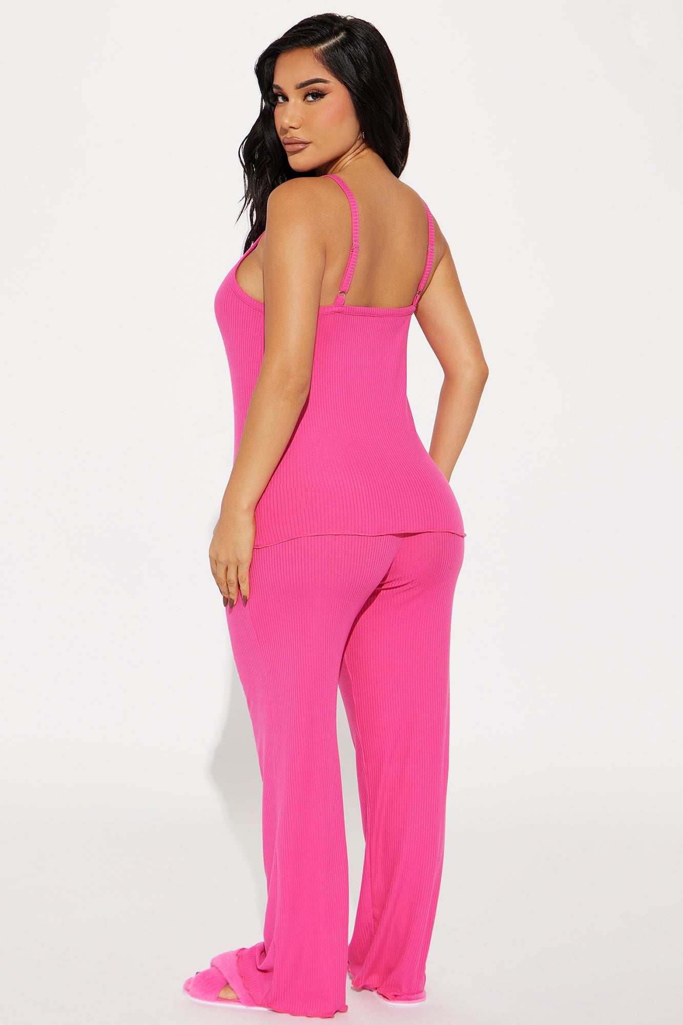 Comfy Mood Ribbed PJ Pant Set - Fuchsia - Image 3