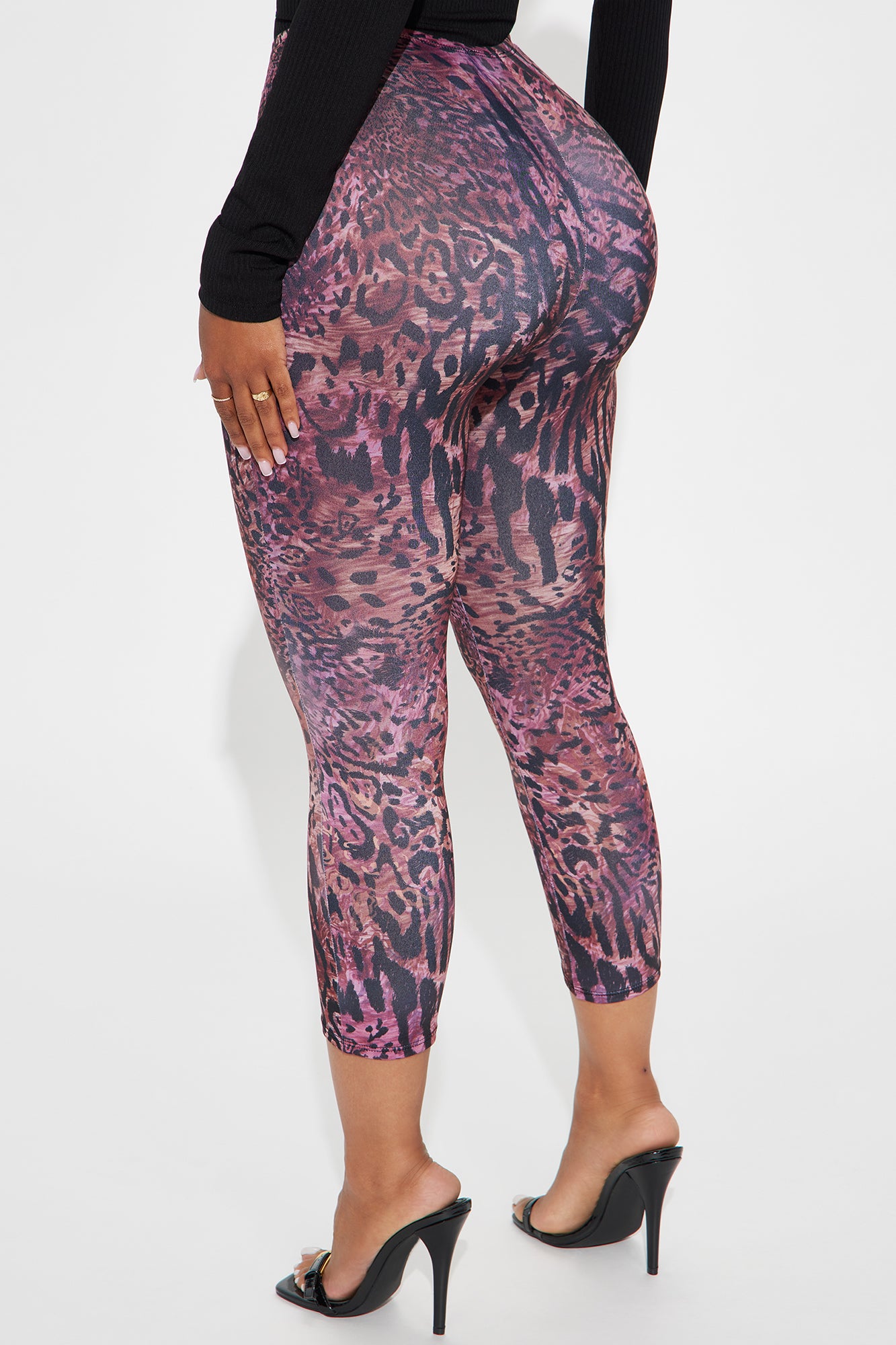 Wild Thoughts Capri Legging - Burgundy/combo - Image 3