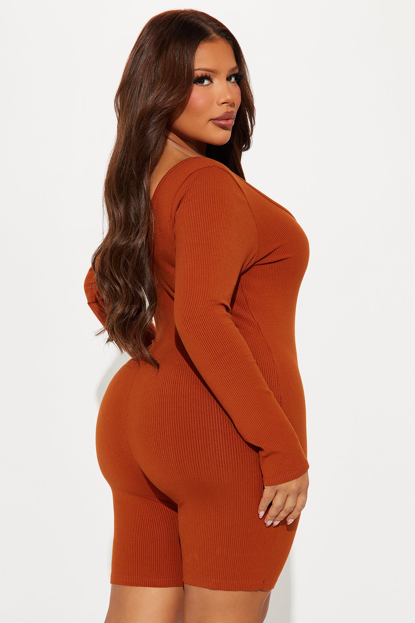 Daisy Snatched Romper - Rust - Image 7
