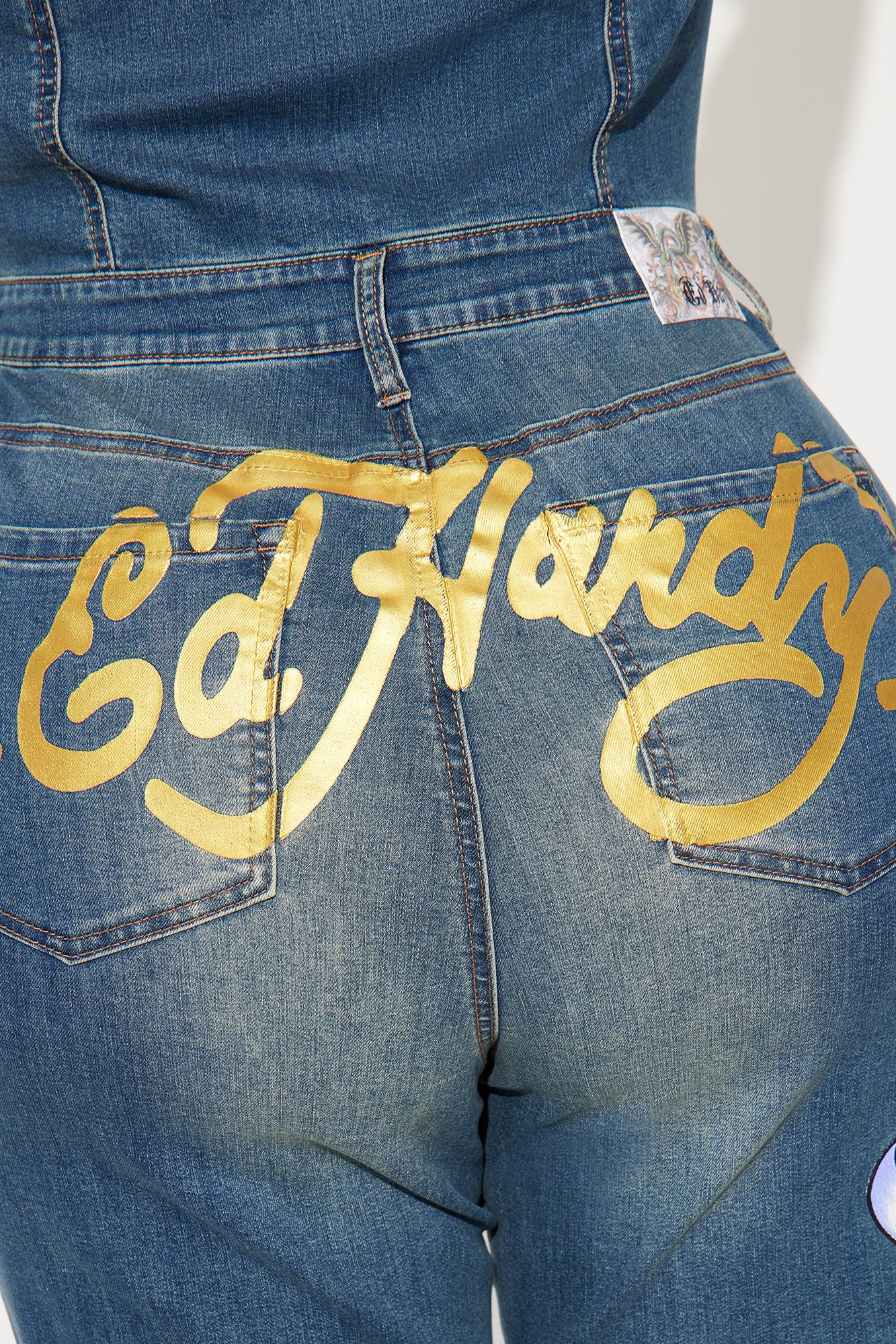 Ed Hardy NYC Denim Jumpsuit - Medium Wash - Image 9