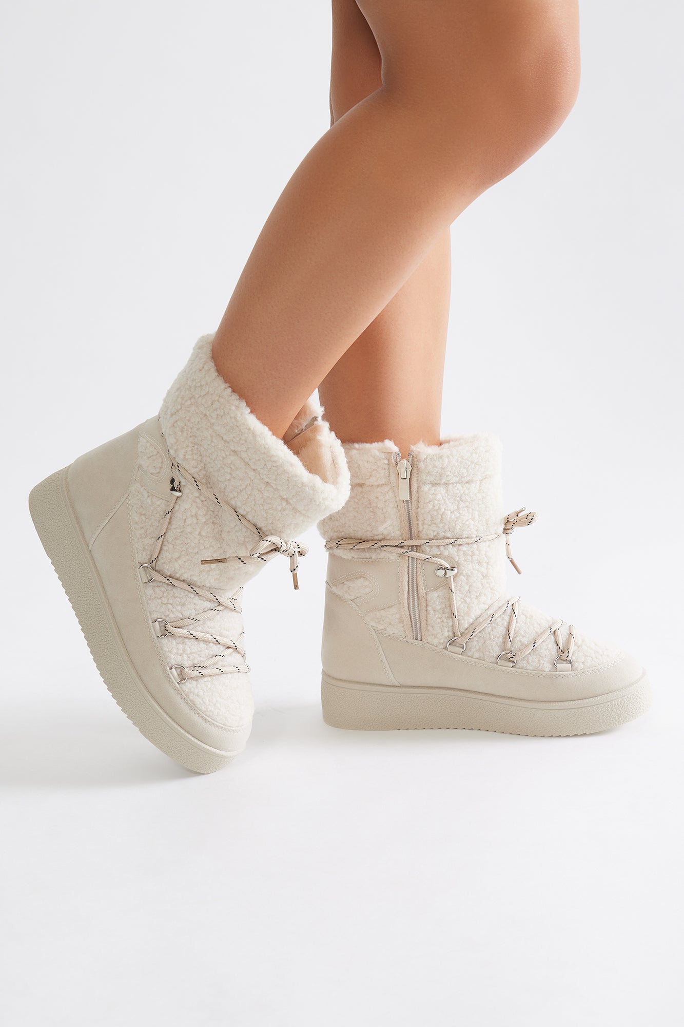 Alaska Platform Snow Booties - Beige - Image 4
