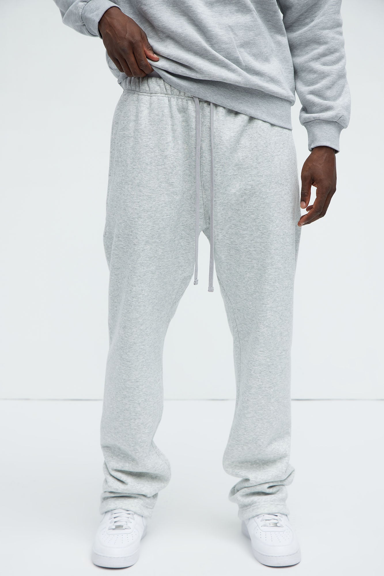 Tyson Heavyweight Straight Sweatpants - Heather Grey - Image 5