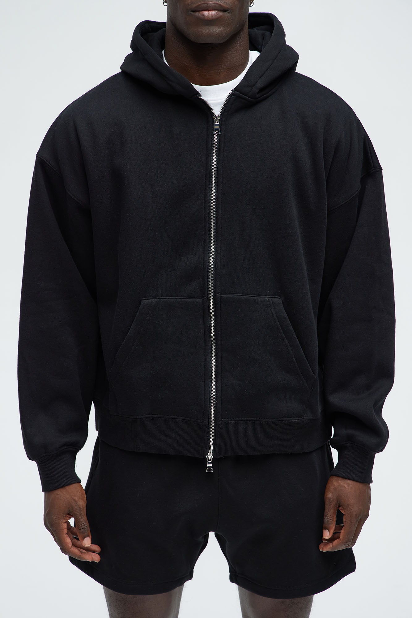 Tyson Oversized Heavyweight Zip Up - Black - Image 4