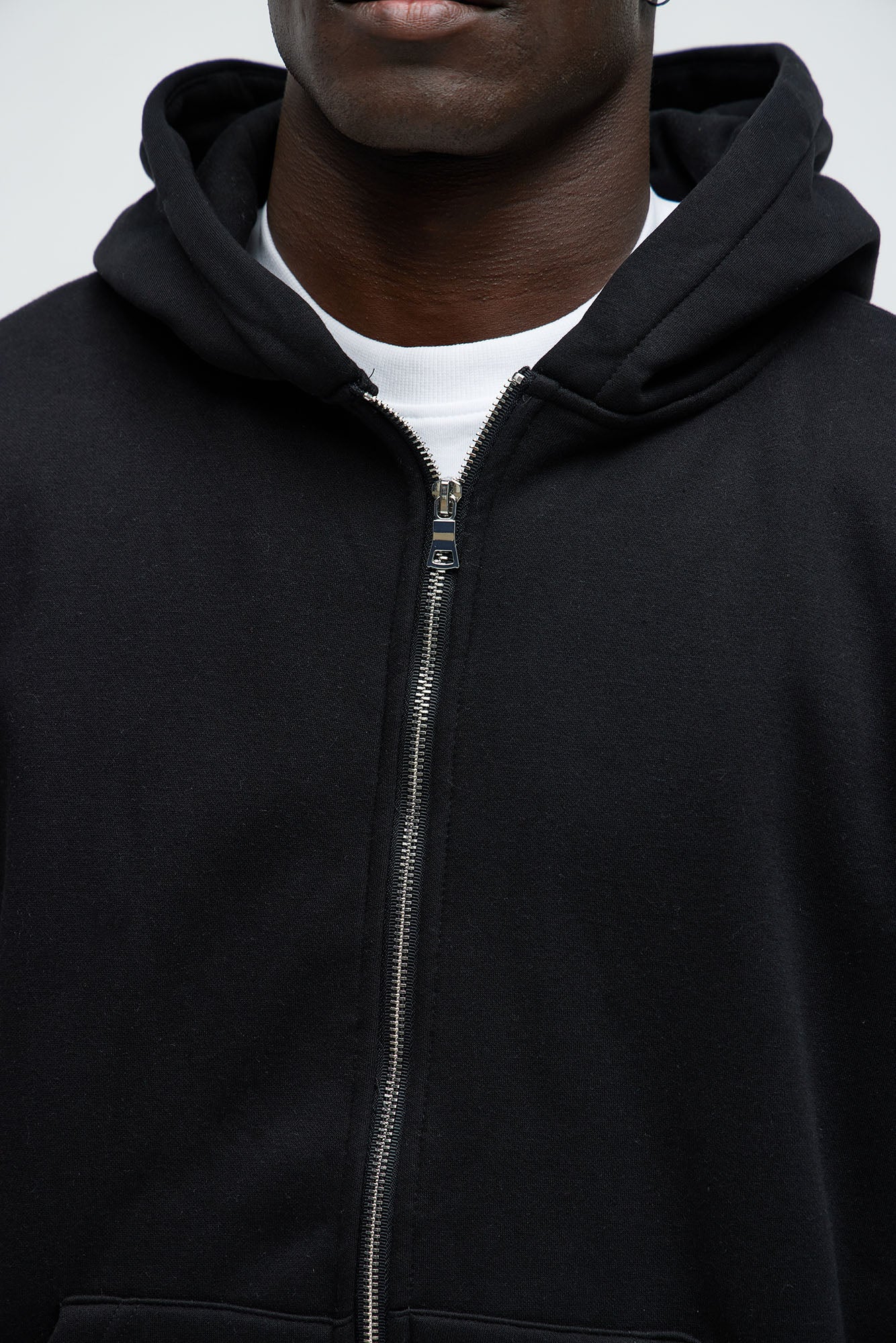 Tyson Oversized Heavyweight Zip Up - Black - Image 5