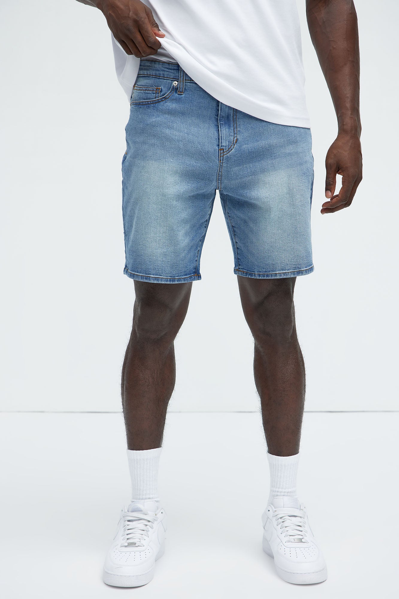 Cornell Slim Denim Shorts - Light Wash - Image 6