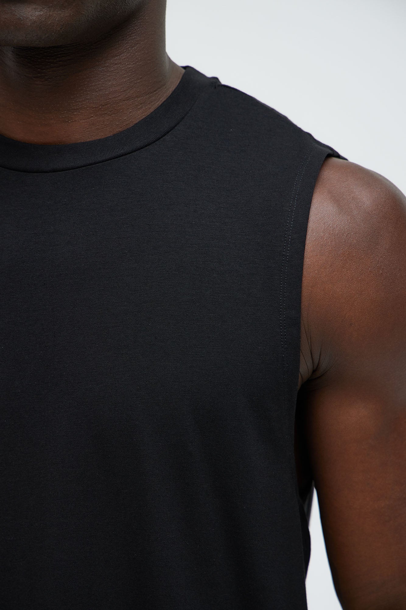 Essential Modal Lounge Sleeveless Muscle Tee - Black - Image 7