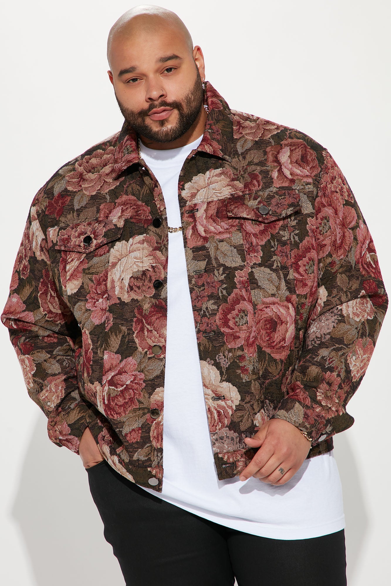 Tapestry Trucker Jacket - Black/Combo - Image 5