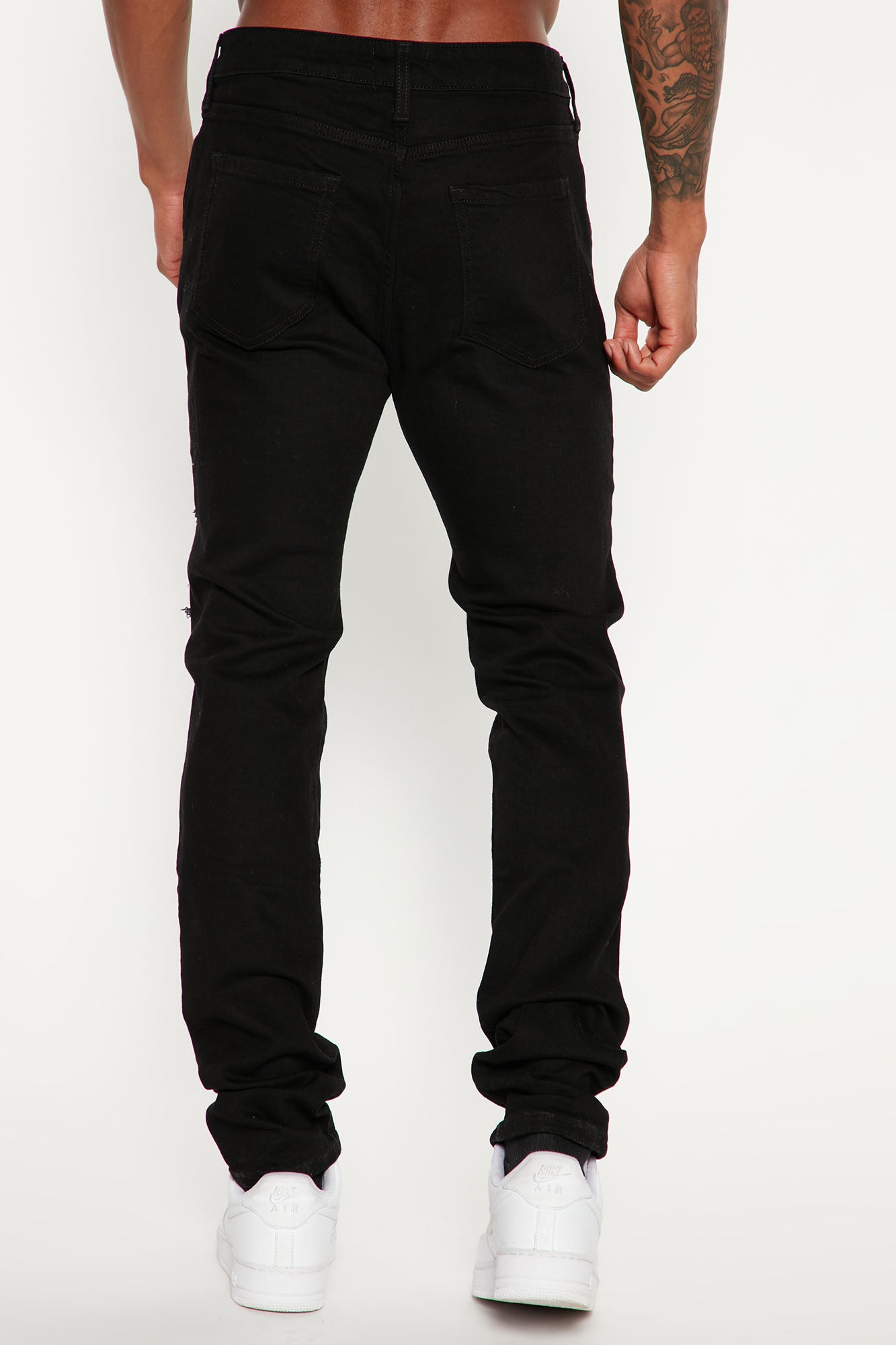 Street Repaired Stacked Skinny Jeans - Black - Image 5