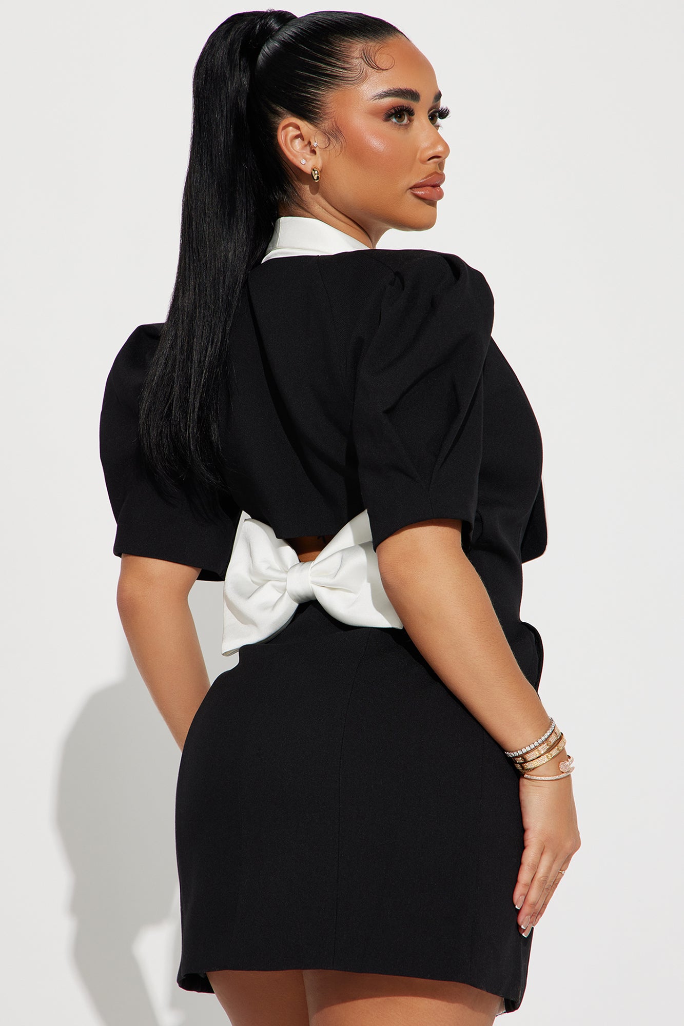 Audrey Blazer Mini Dress - Black - Image 3