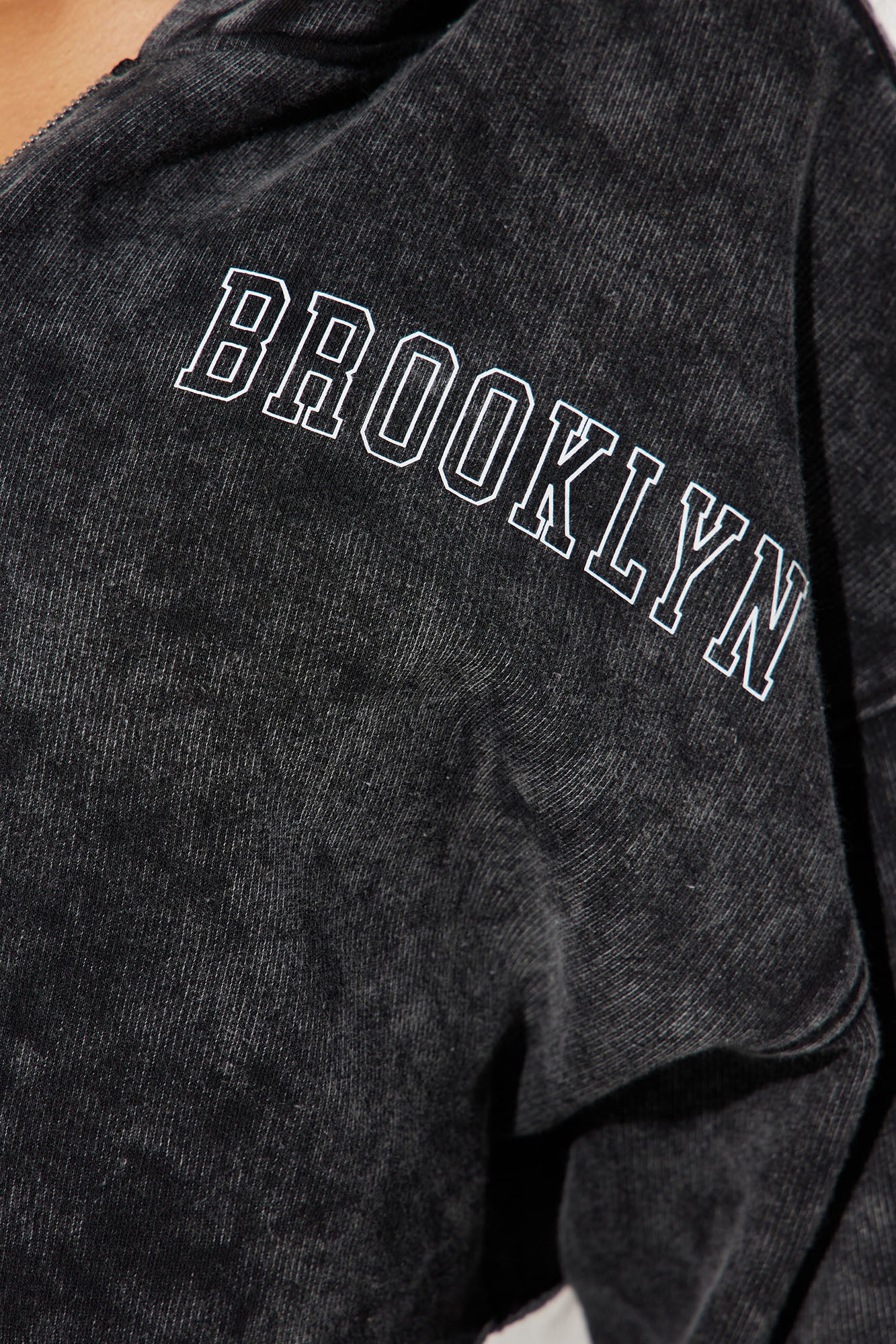 Brooklyn City Washed Hoodie - Black Wash - Image 3