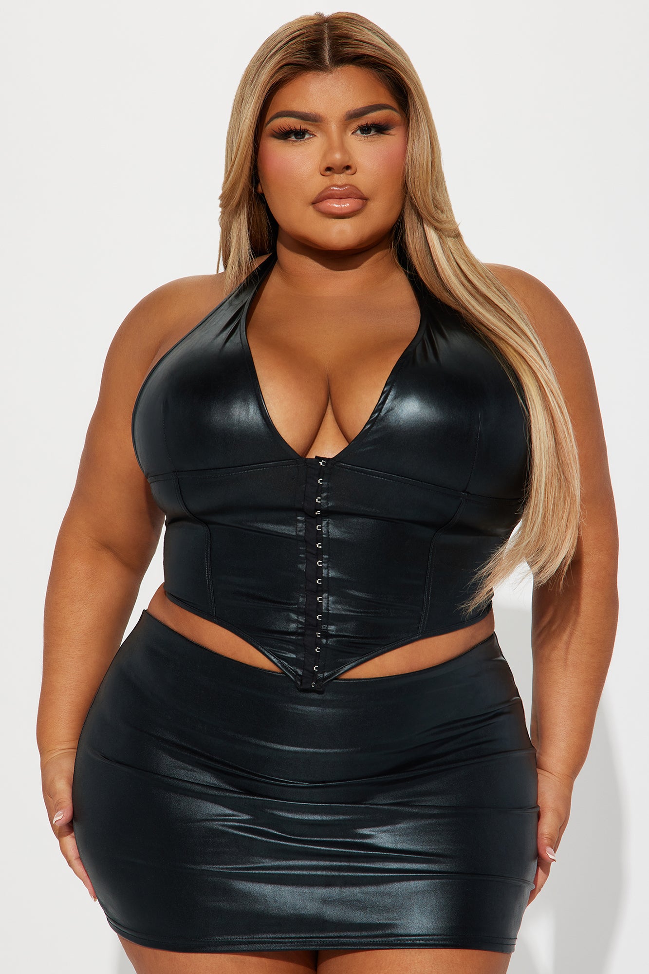 Maddie Micro Mini Skirt Set - Black - Image 11
