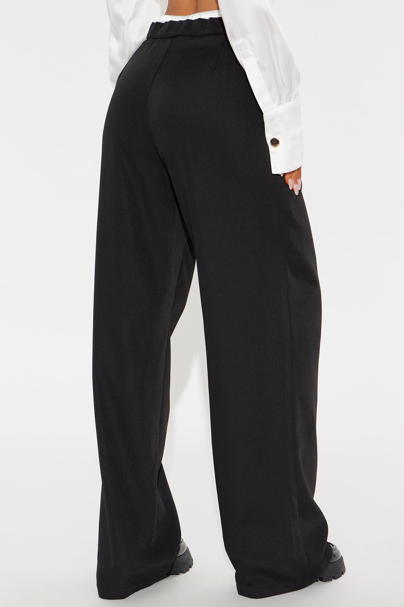 Mina Double Waistband Trouser - Black - Image 3