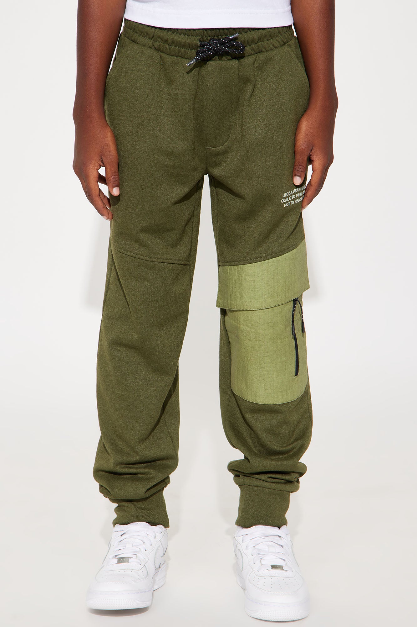 Mini Around The World Fleece Jogger Pant - Olive - Image 3