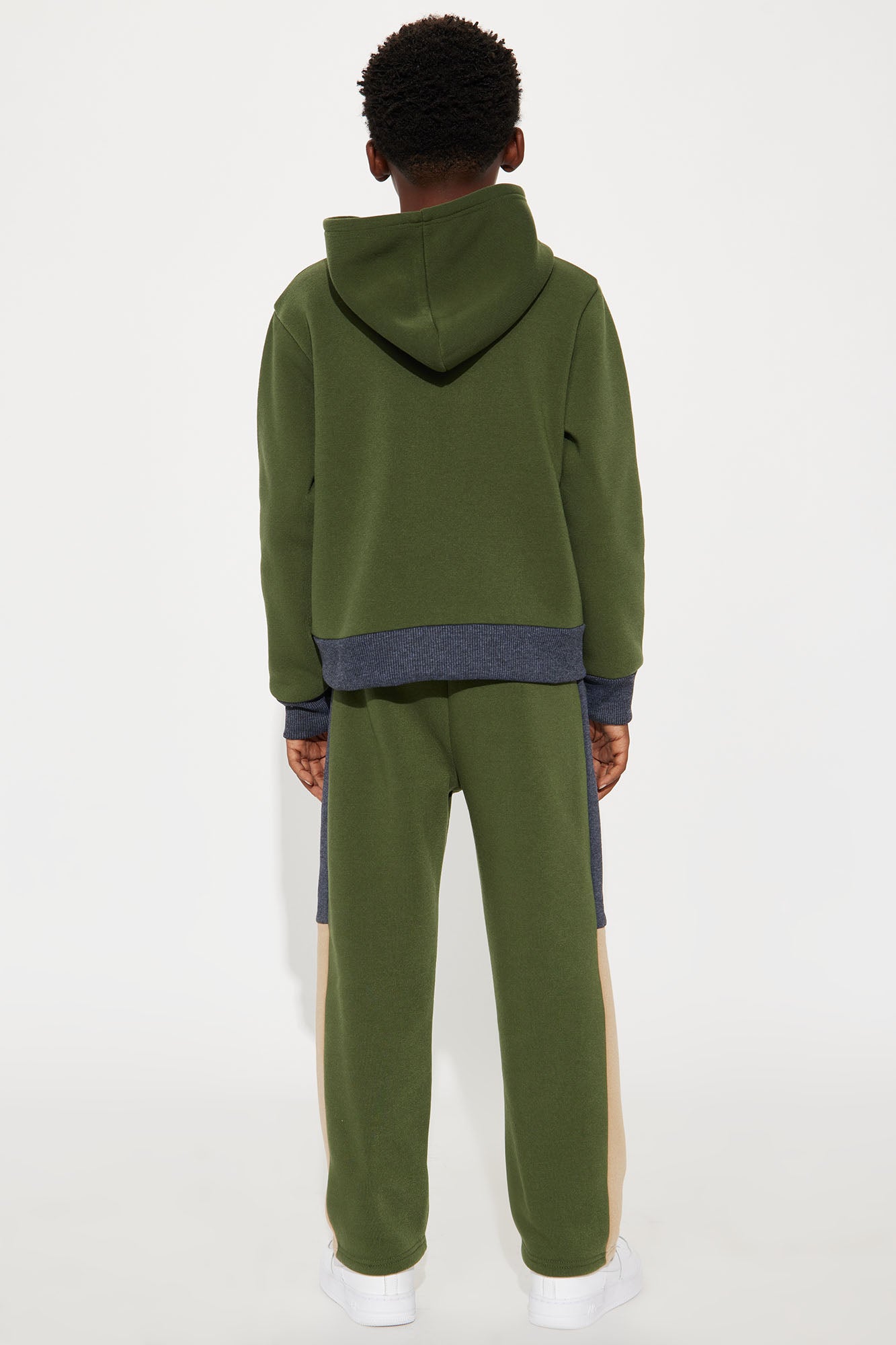 Mini Savage All The Time Colorblock Fleece Pant Set - Olive/combo - Image 5