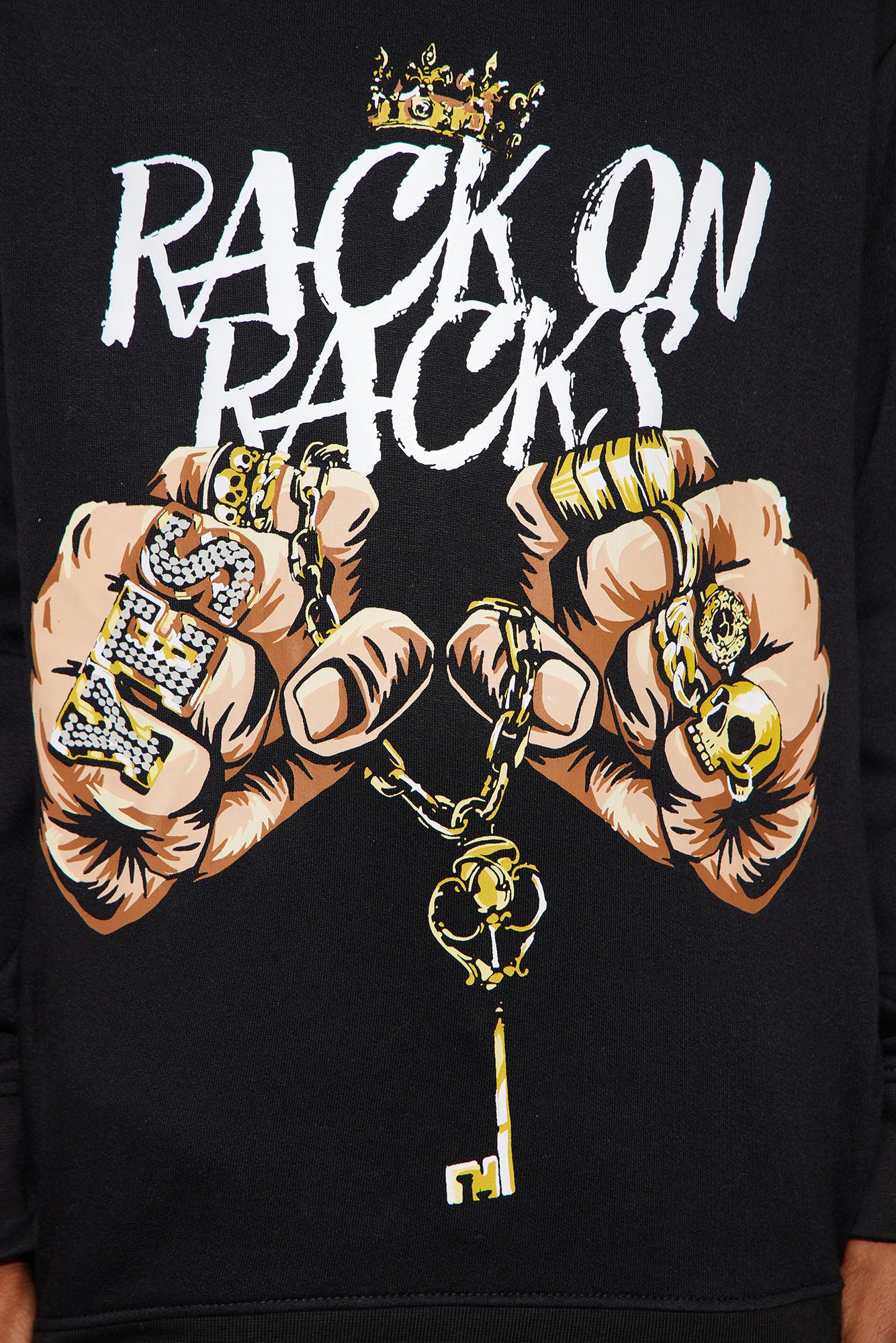 Mini Rack On Racks Fleece Pullover Hoodie - Black - Image 4