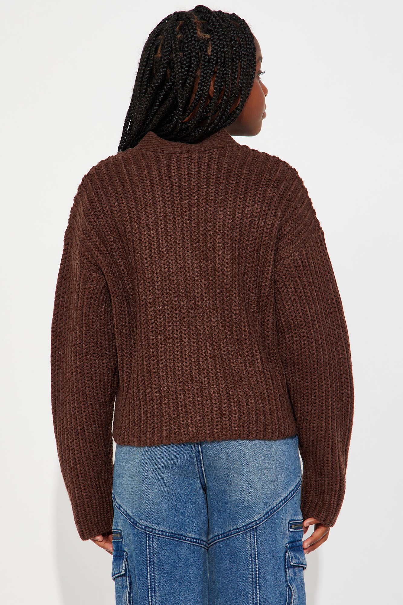 Mini Daisy Cardigan - Chocolate - Image 3