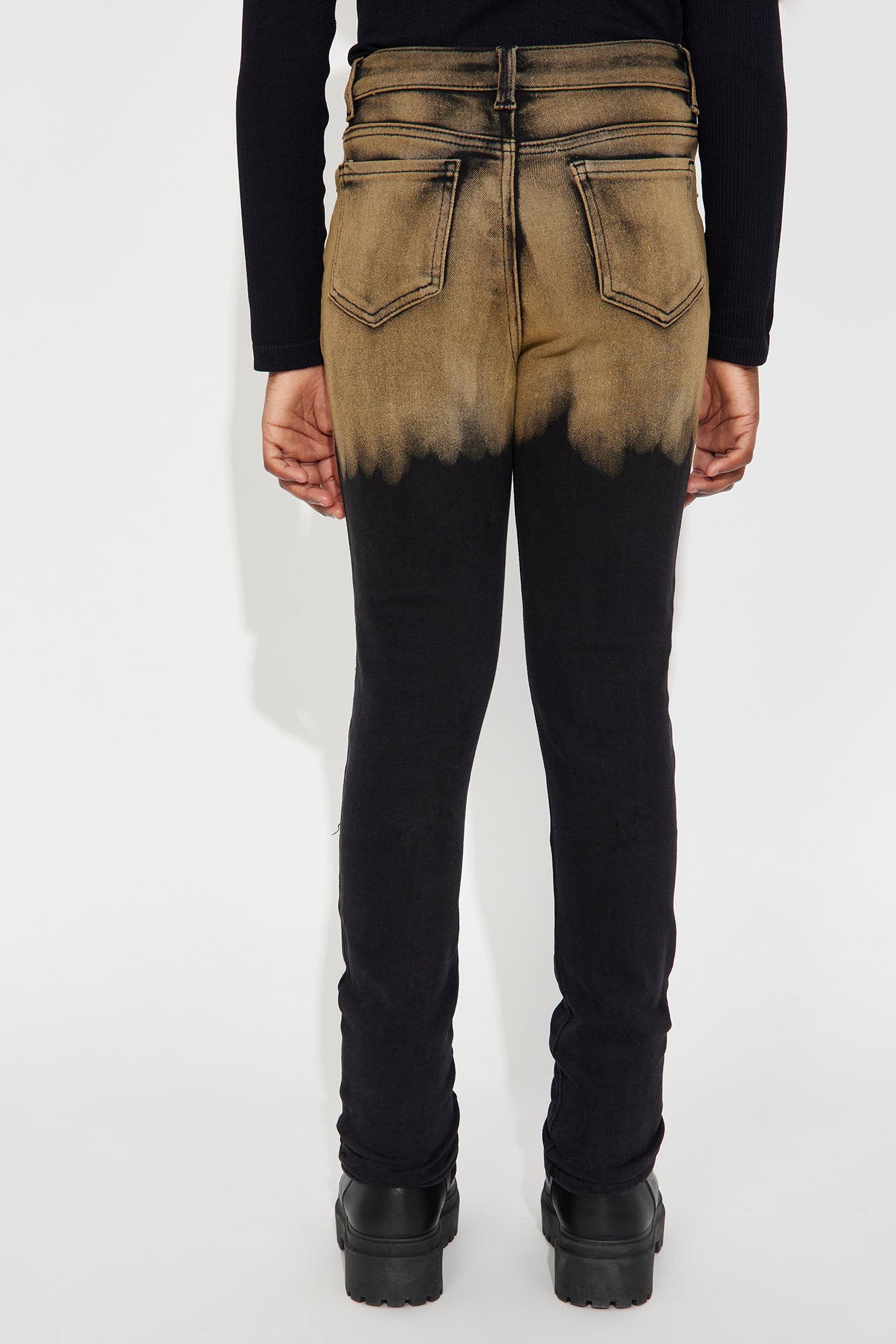 Mini Two Tone Skinny Jeans - Black - Image 3
