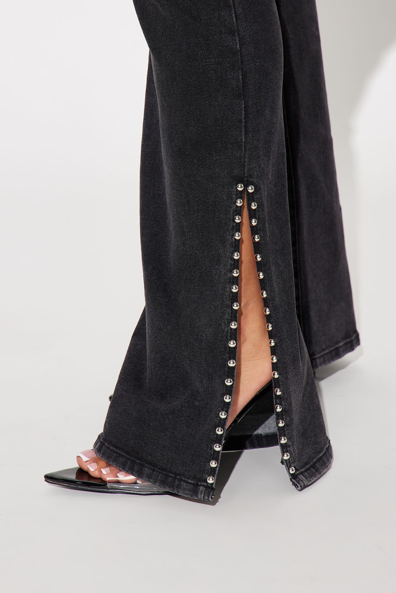 Self Assured Stretch Embellished Bootcut Jeans - Black Wash - Image 8