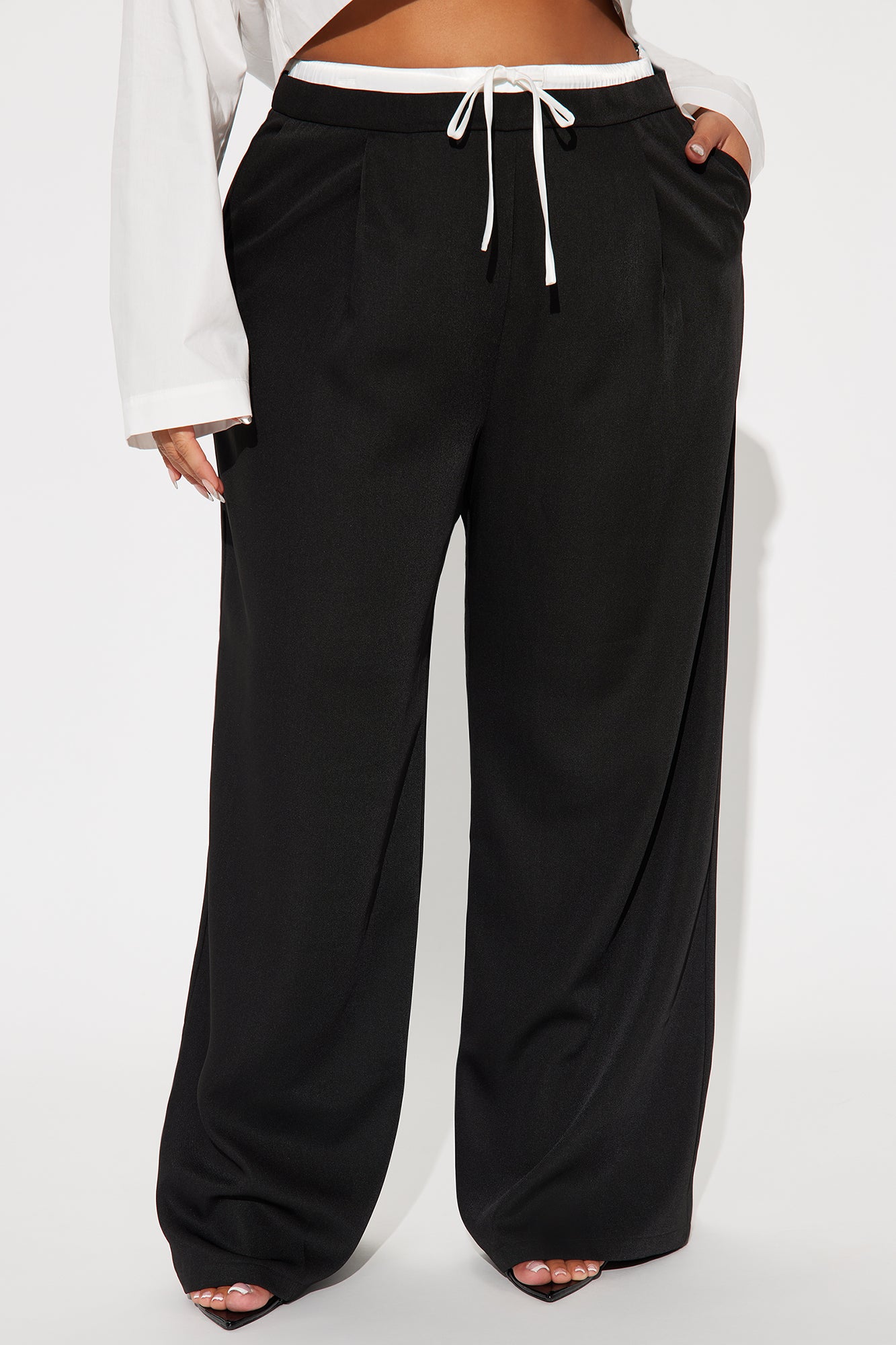 Mina Double Waistband Trouser - Black - Image 5
